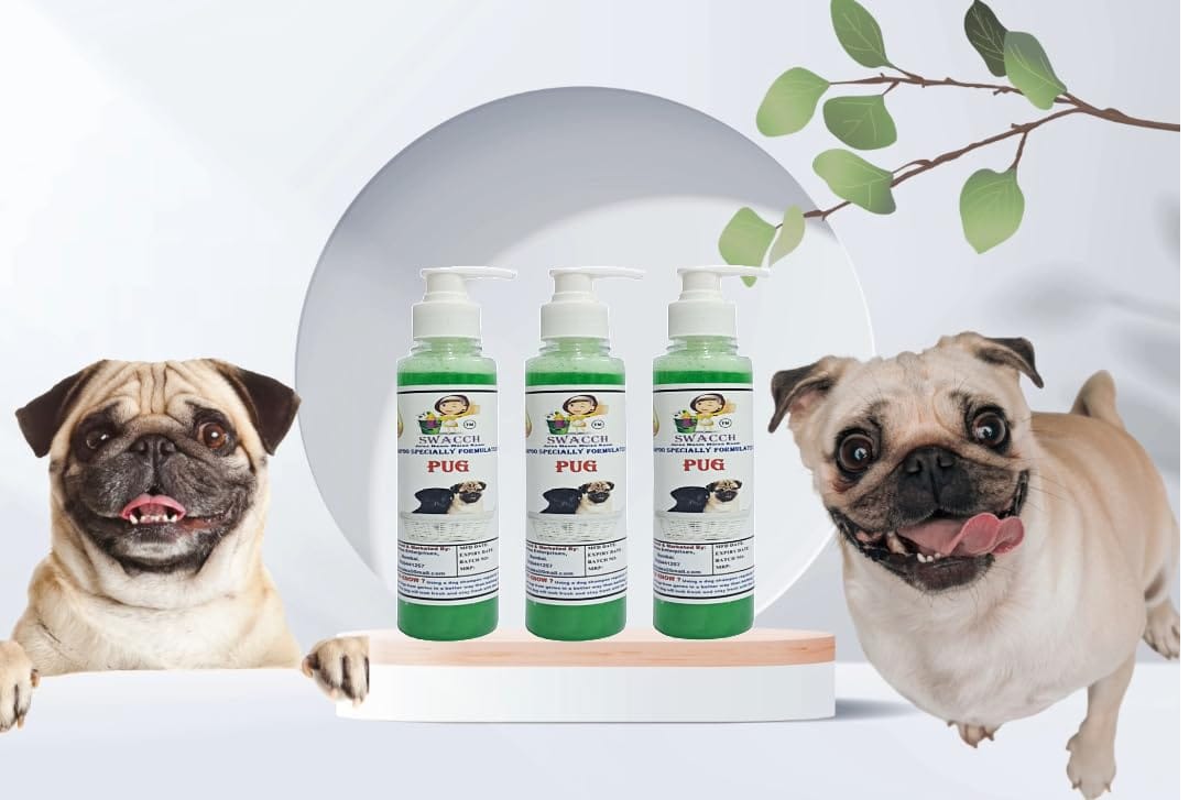 SWACCH Premium Shampoo for Pug (200ML) (Pack of 3) NEEM ALOVERA