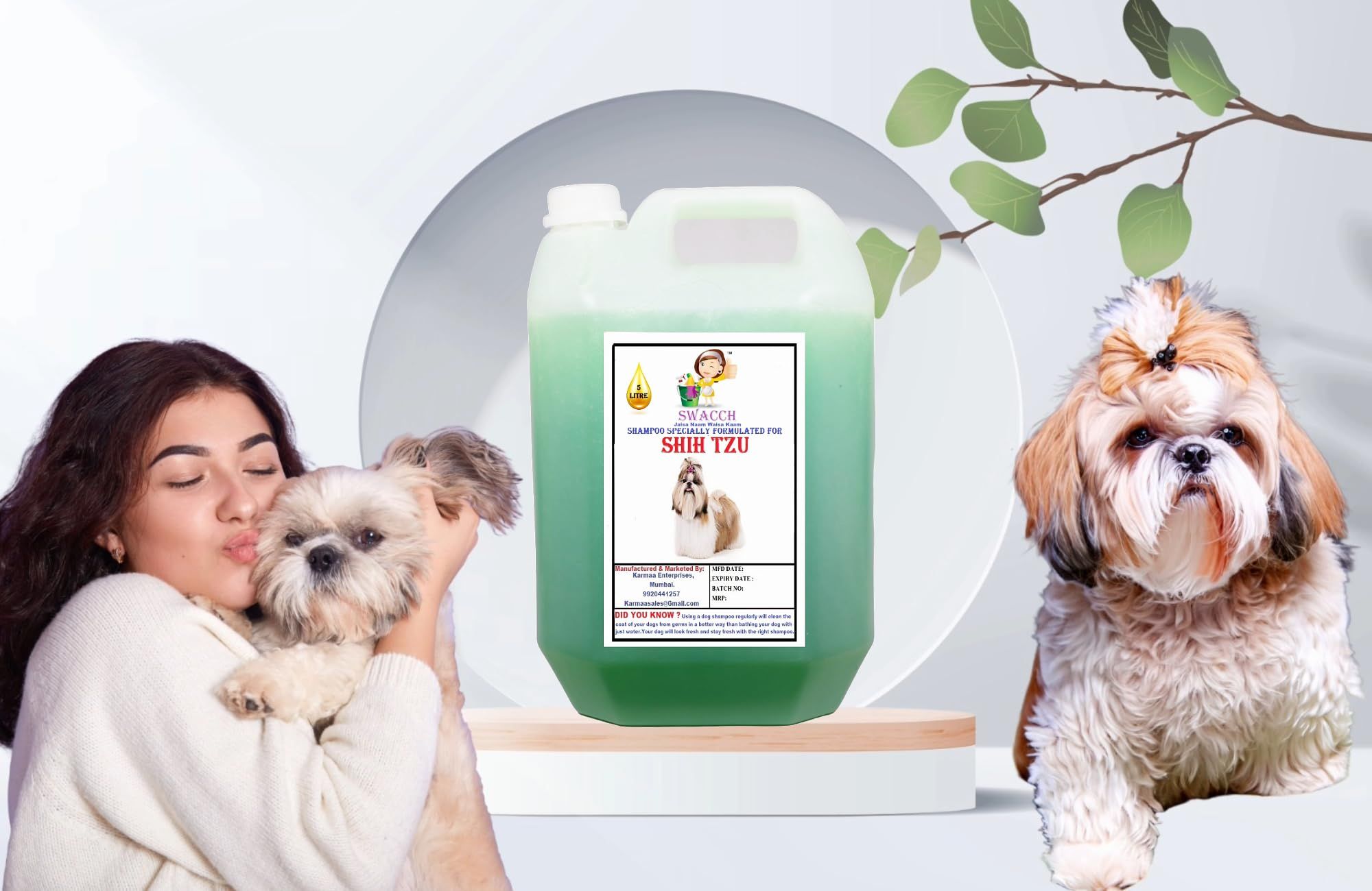 SWACCH Shampoo Specially FORMULATED for Shih TZU (5 Litre) NEEM ALOVERA