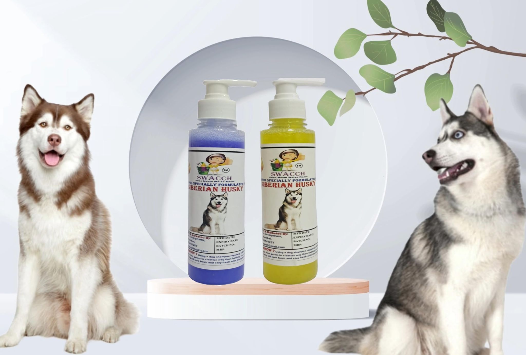 SWACCH Premium Shampoo for Siberian Husky (200ML) (Combo Pack of 2) Lavender & Lemon