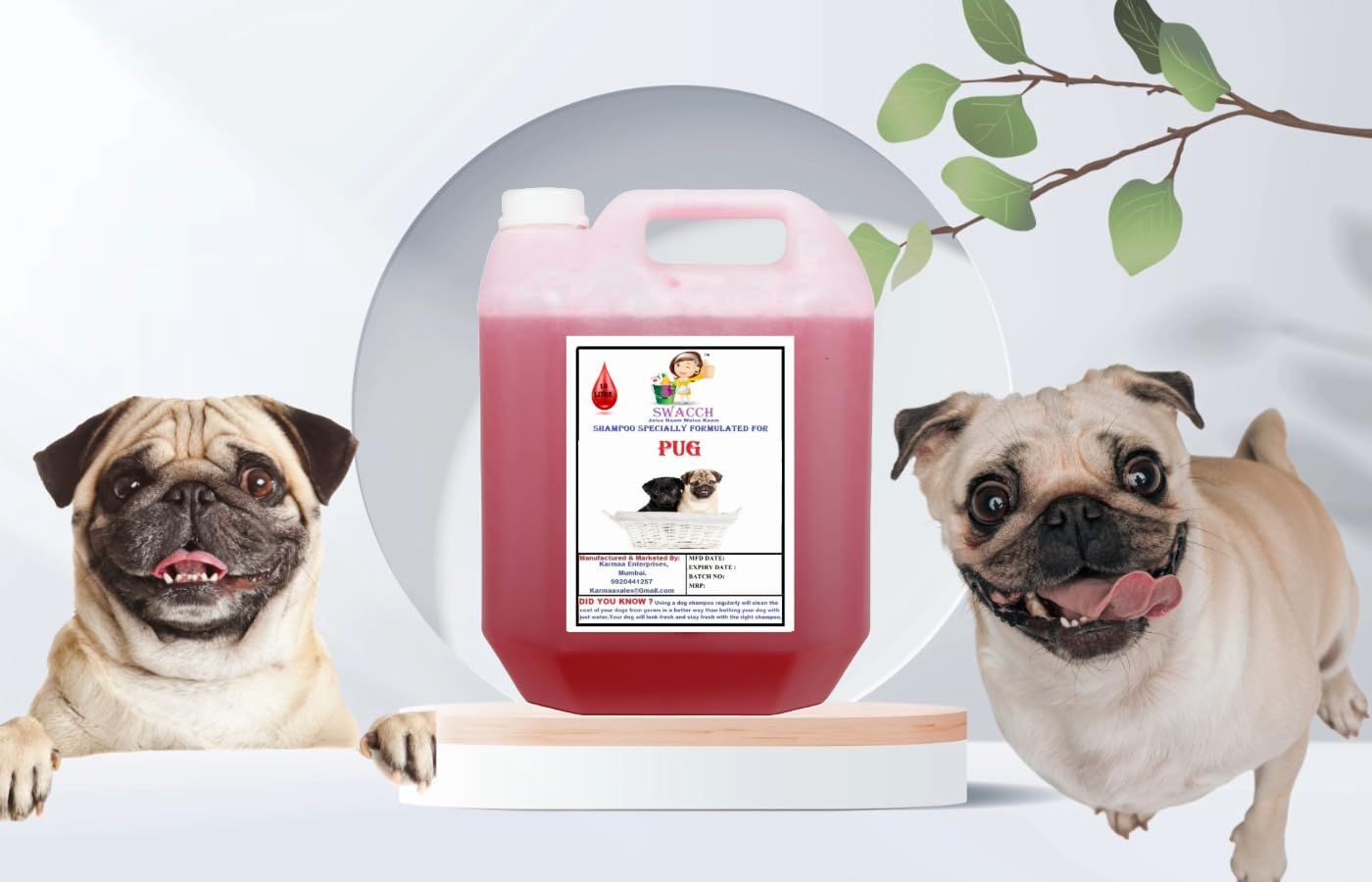 SWACCH Shampoo Specially FORMULATED for Pug (10 Litre) Jasmine