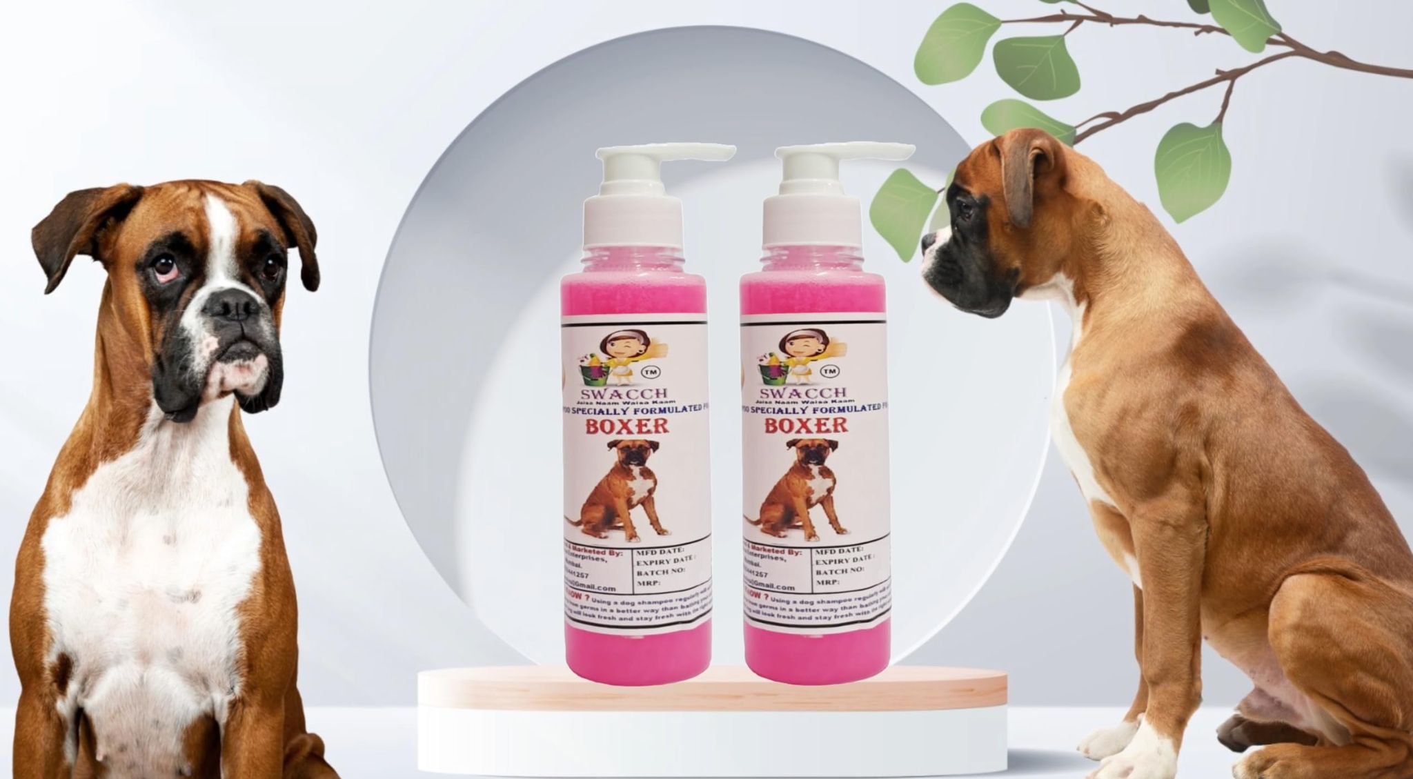 SWACCH Premium Shampoo for Boxer (200ML) (Pack of 2) Rose