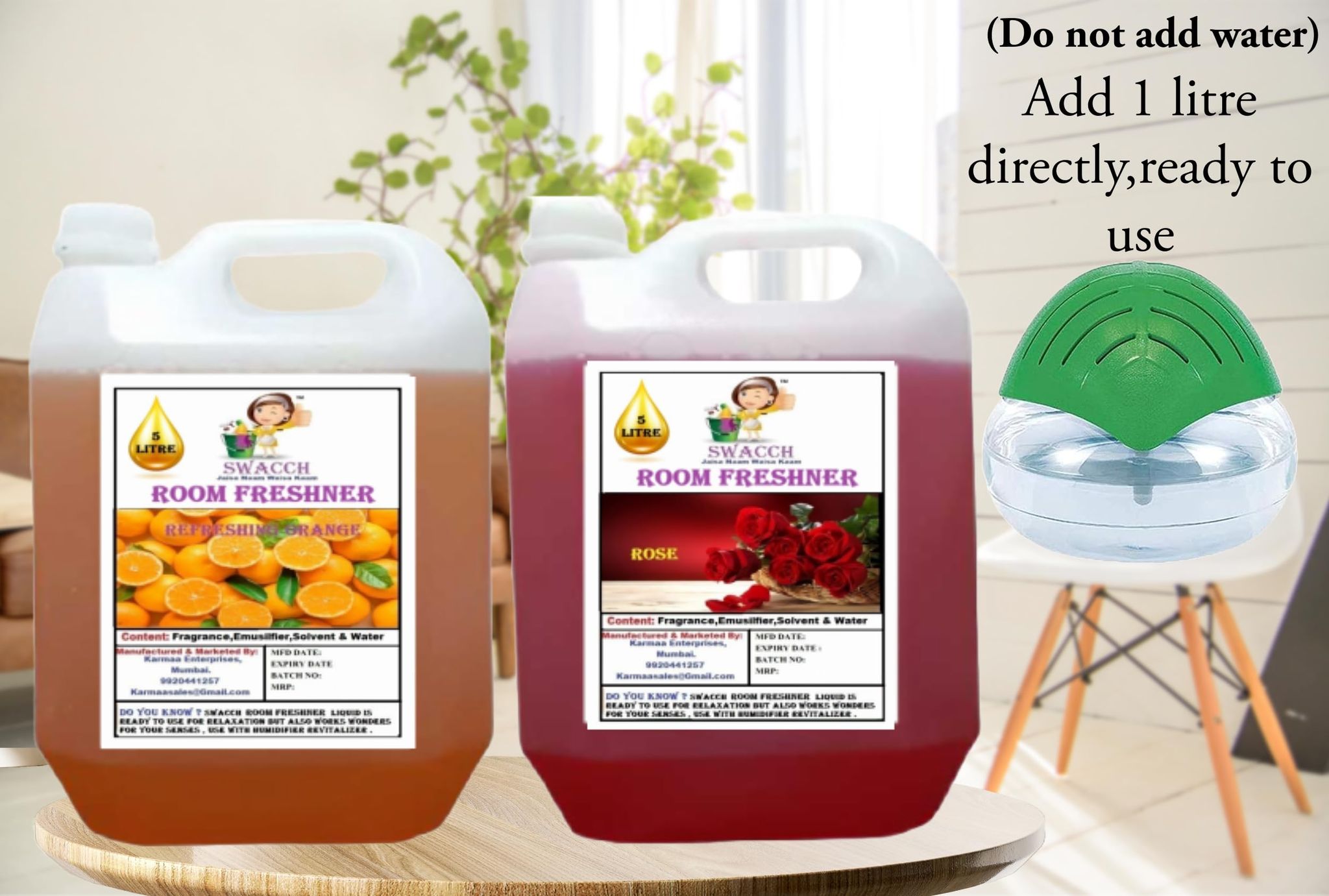 Swacch Room Freshner (5 Litre) (Pack of 2) Orange & Rose