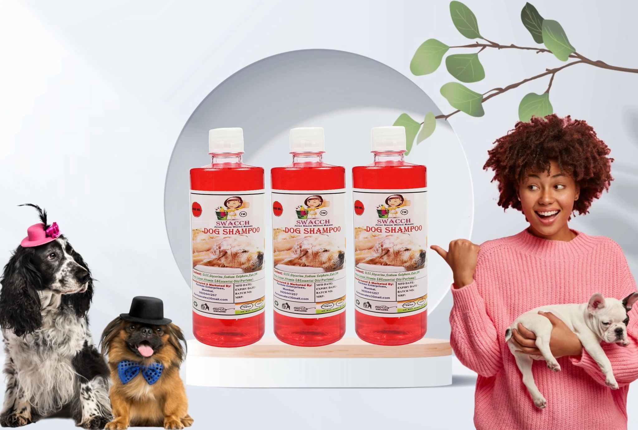 SWACCH Dog Shampoo (500ML) (Pack of 3) Jasmine