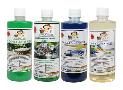 Home Care Combo Floor Cleaner Mogra, Multipurpose Liquid, Toilet Cleaner & Tiles & Marble Cleaner 500ml (Pack of 4)