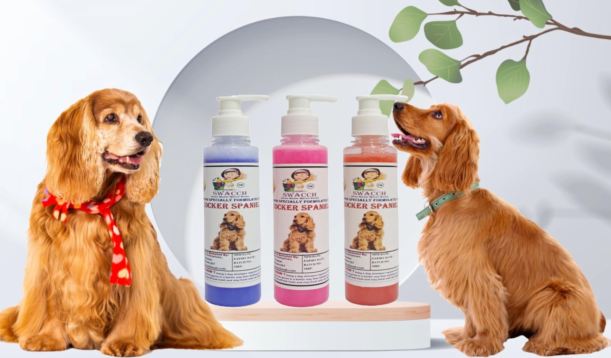SWACCH Premium Shampoo for Cocker Spaniel (200ML) (Combo Pack of 3) Lavender, Rose & Jasmine