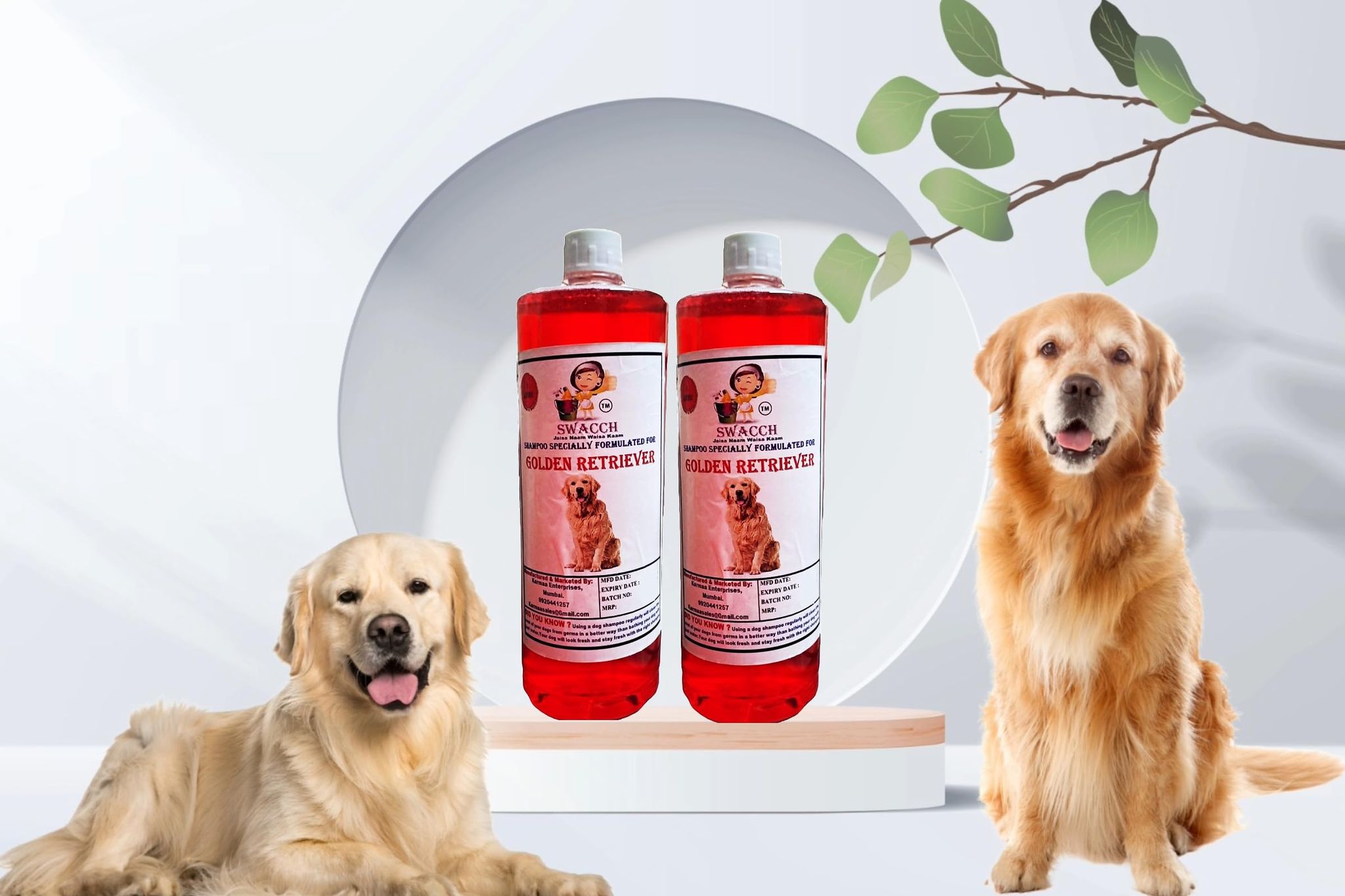 SWACCH Shampoo Specially FORMULATED for Golden Retriever (1 Litre) (Pack of 2) Jasmine