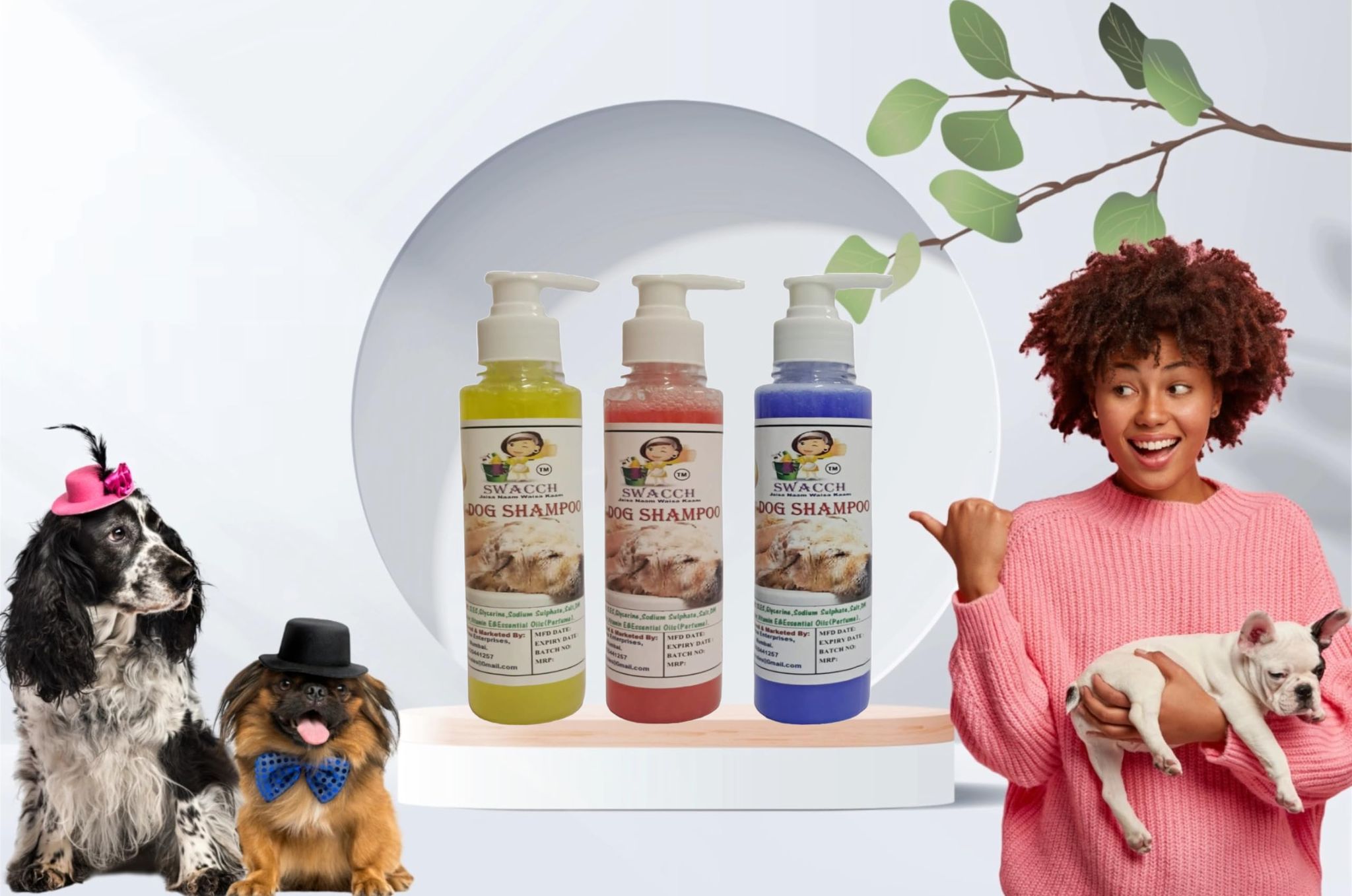 SWACCH Premium Shampoo for Dog (200ML) (Combo Pack of 3) Lemon, Jasmine & Lavender