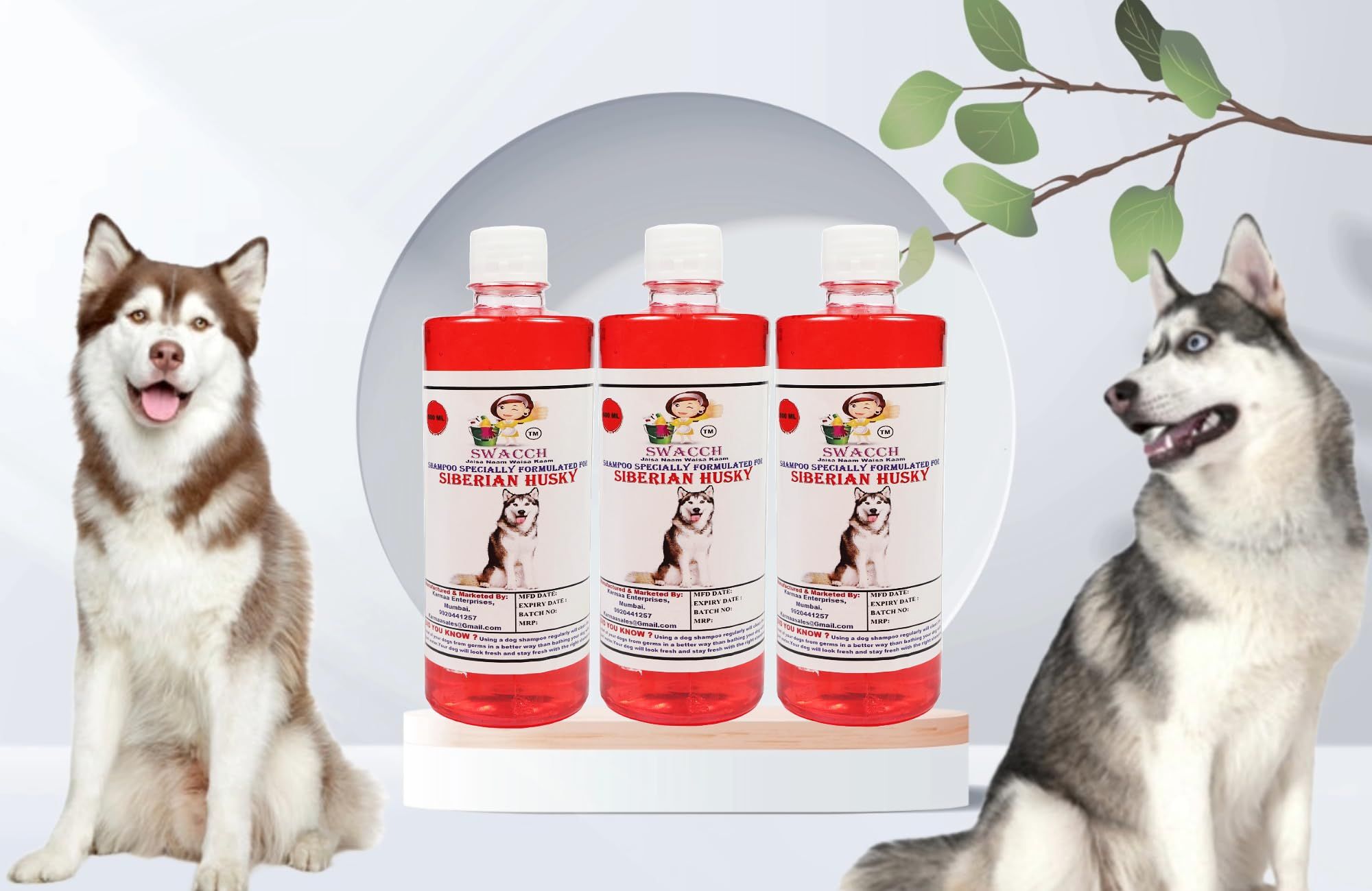 Swacch Shampoo Specially Formulated for Siberian Husky (500ml) (Combo Pack of 3) Jasmine