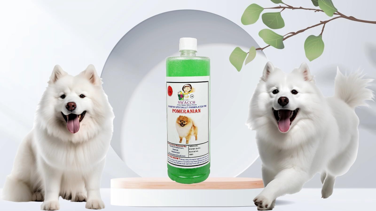 Swacch Shampoo Specially Formulated for Neem Alovera Pomeranian (1 Litre) Neem Alovera