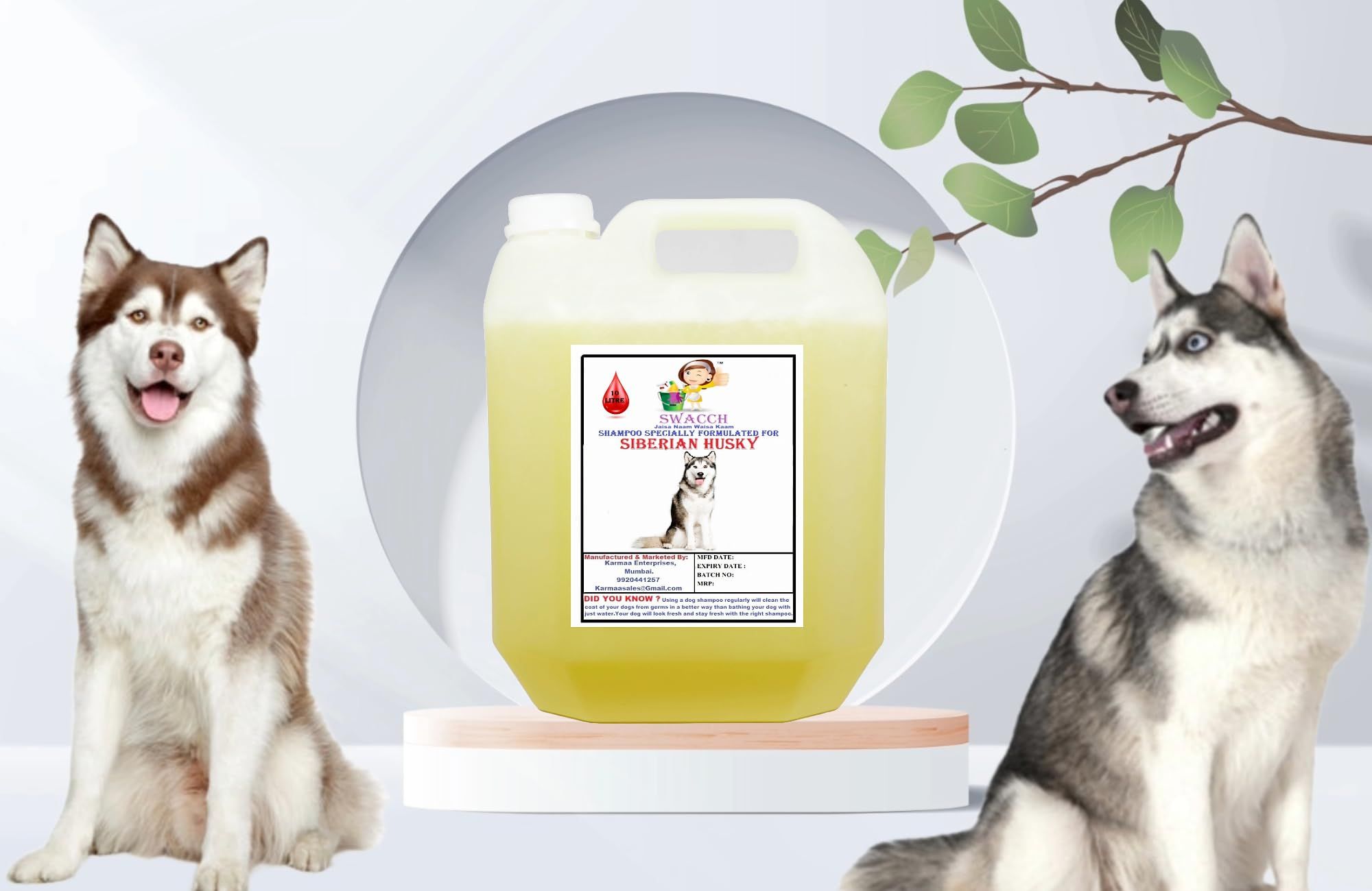 Swacch Shampoo Specially Formulated for Siberian Husky (10 Litre) Lemon