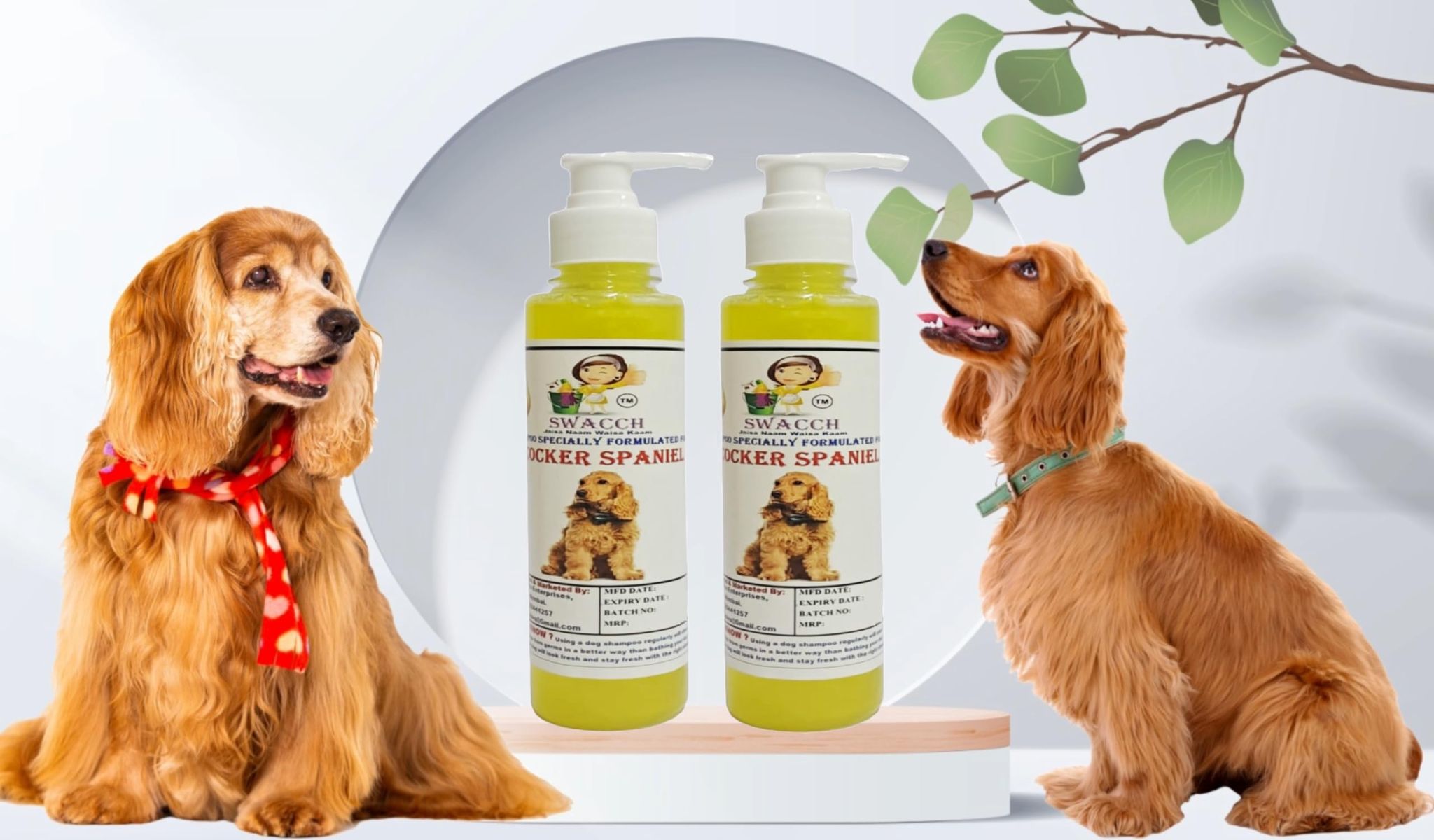 SWACCH Premium Shampoo for Cocker Spaniel (200ML) (Pack of 2) Lemon