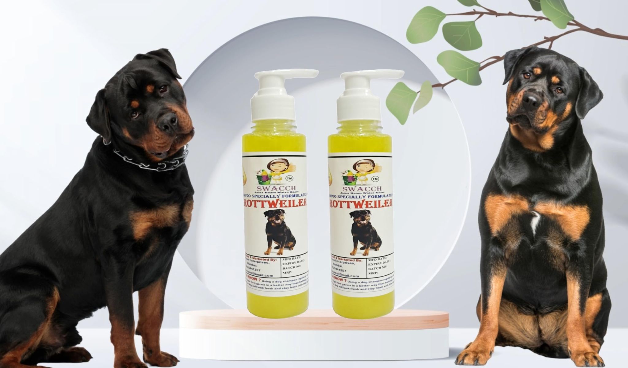 SWACCH Premium Shampoo for Rottweiler (200ML) (Pack of 2) Lemon