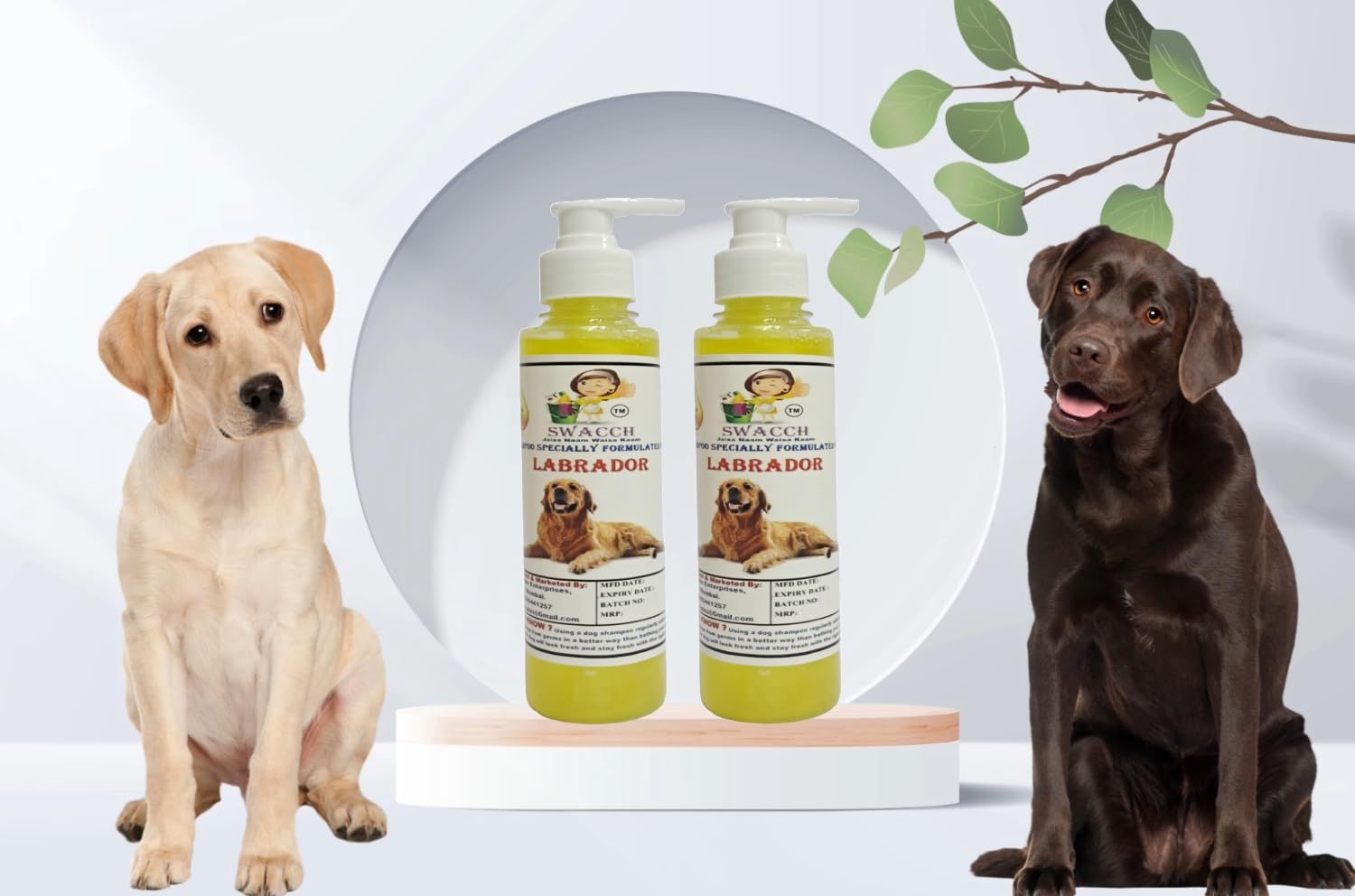 SWACCH Premium Shampoo for Labrador (200ML) (Pack of 2) Lemon