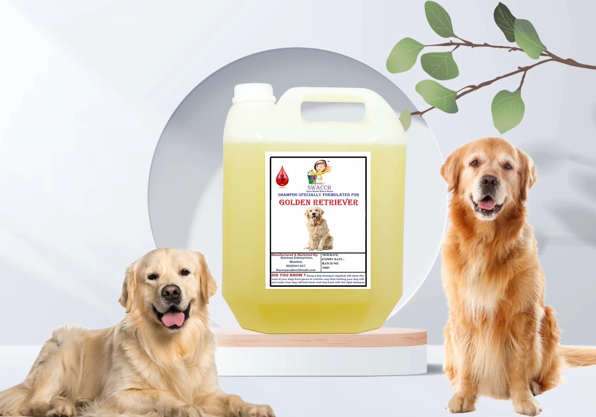 SWACCH Shampoo Specially FORMULATED for Golden Retriever (10 Litre) Lemon