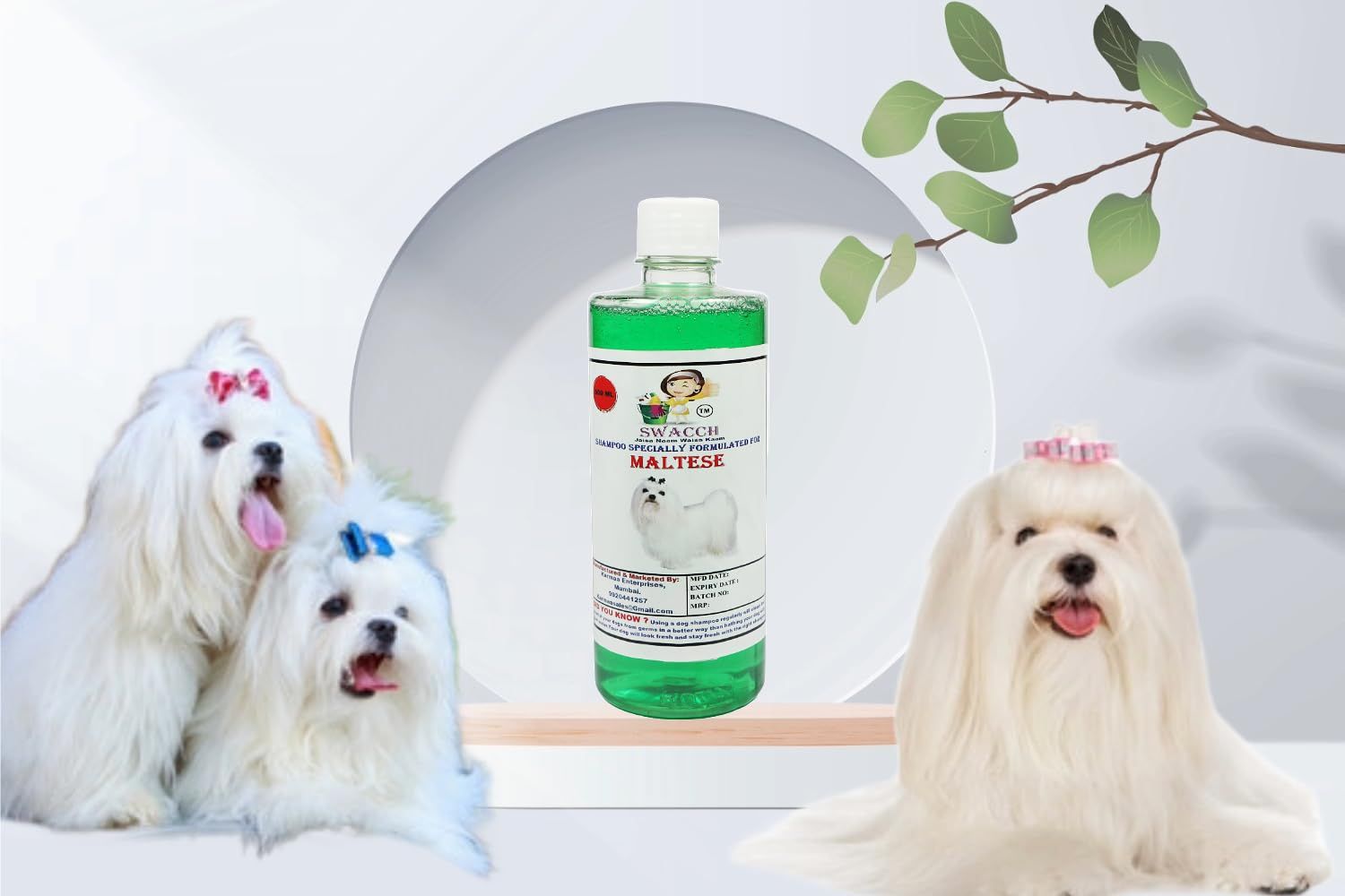 Swacch Shampoo Specially Formulated for Maltese (500ml) Neem Alovera