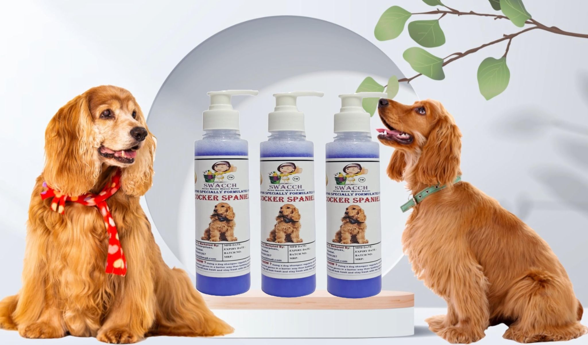 SWACCH Premium Shampoo for Cocker Spaniel (200ML) (Pack of 3) Lavender