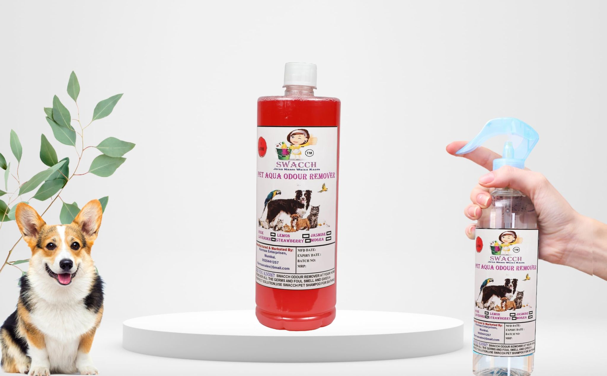 Swacch PET Aqua Odour Remover (1 Litre) Strawberry