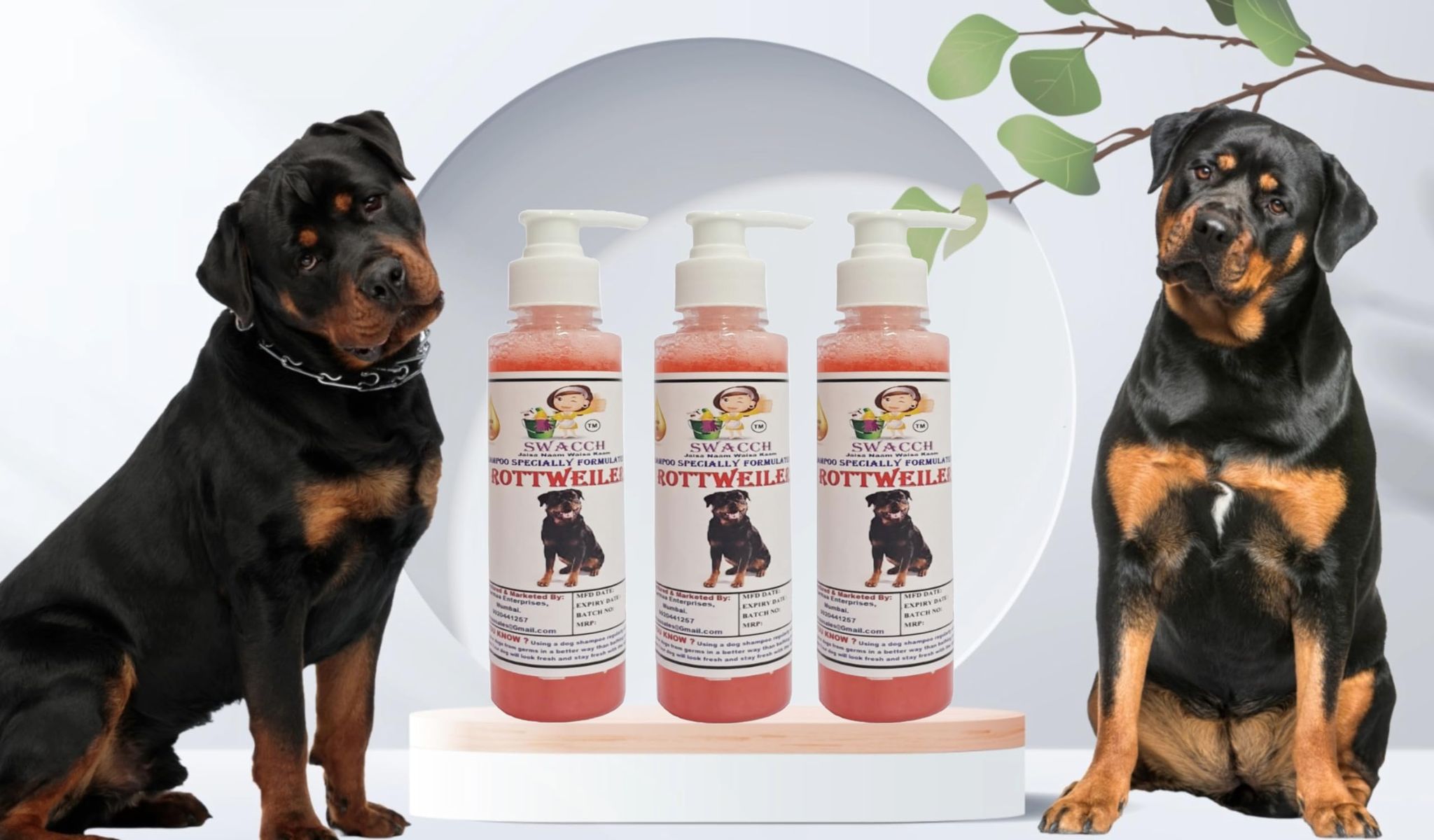 SWACCH Premium Shampoo for Rottweiler (200ML) (Pack of 3) Jasmine