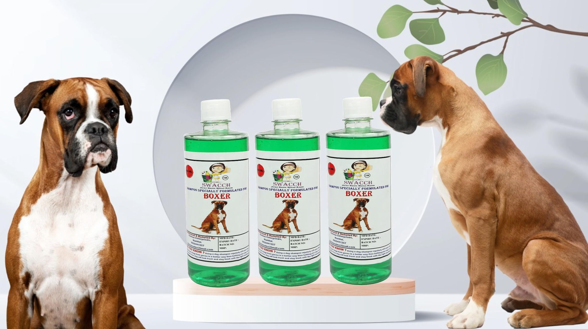 SWACCH Shampoo Specially FORMULATED for Boxer (500ML) (Combo Pack of 3) NEEM ALOVERA