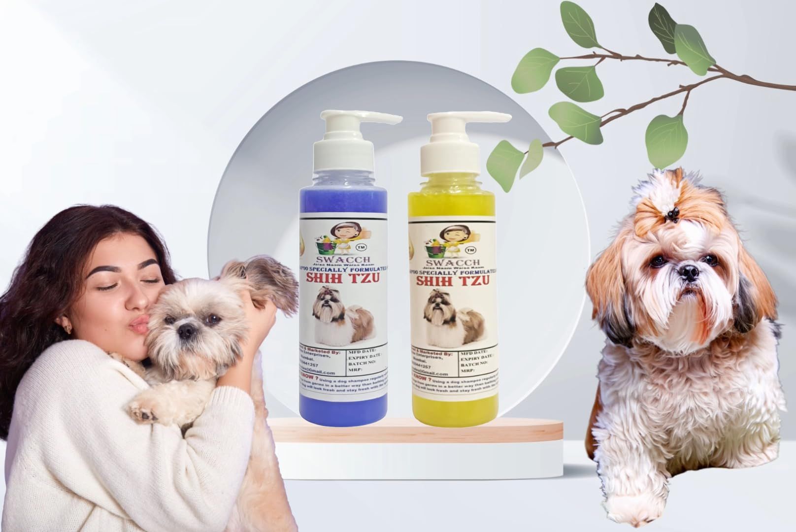 SWACCH Premium Shampoo for Shih TZU (200ML) (Combo Pack of 2) Lavender & Lemon