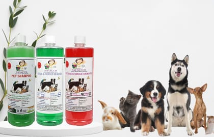 Swacch Shampoo (Neem Alovera) + Deodorizer (Lemon) + Stain Remover (Strawberry) 1 Litre Each