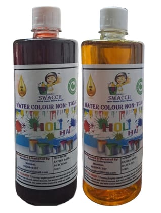 SWACCH WATER COLOUR NON-TOXIC & ECO FRIENDLY COLOUR (ORANGE & YELLOW) (500ML) (PACK OF 2) SWACCH WATER COLOUR NON-TOXIC & ECO FRIENDLY COLOUR (ORANGE & YELLOW) (500ML) (PACK OF 2)