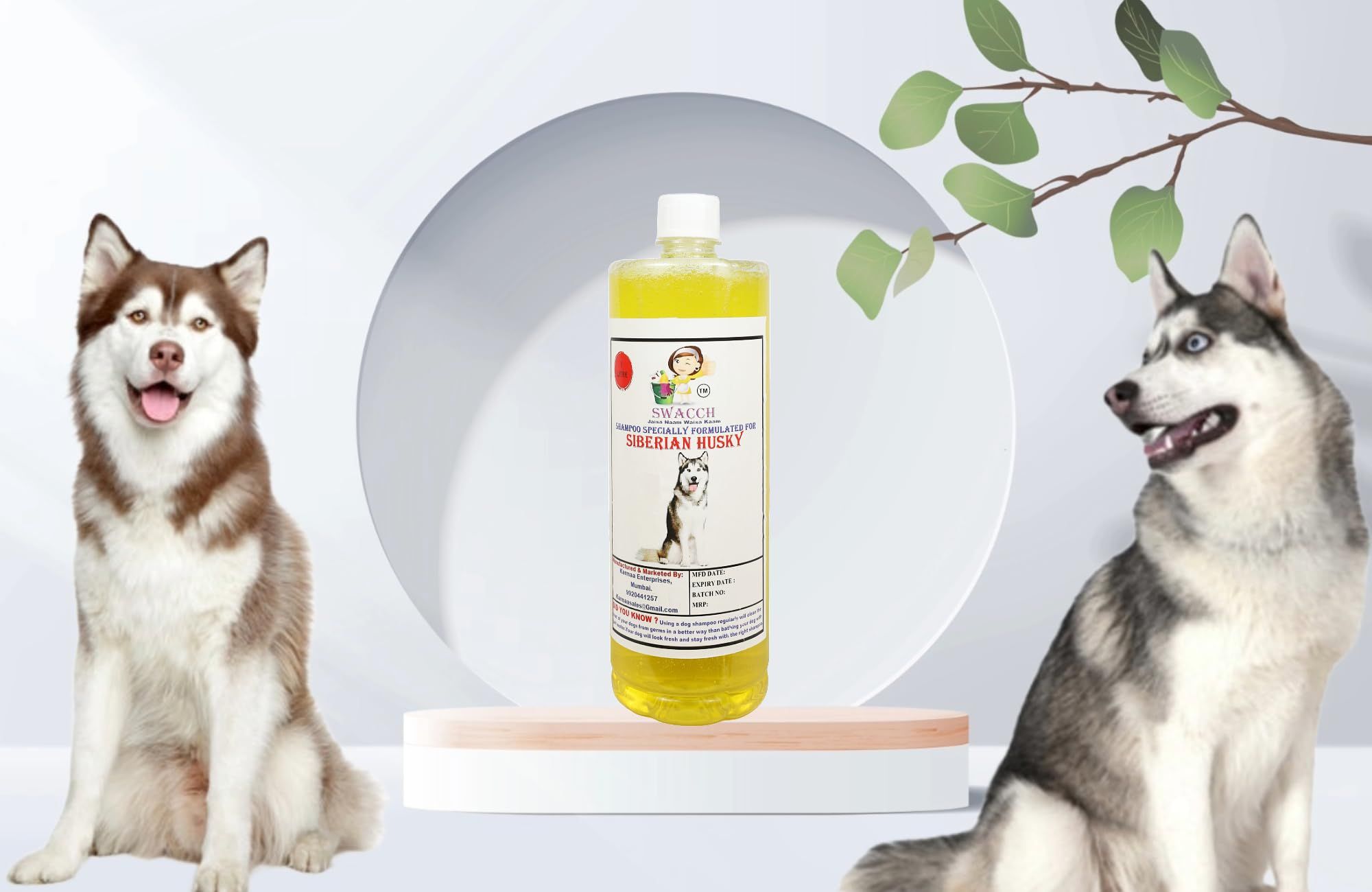 SWACCH Shampoo Specially FORMULATED for Siberian Husky (1 Litre) Lemon