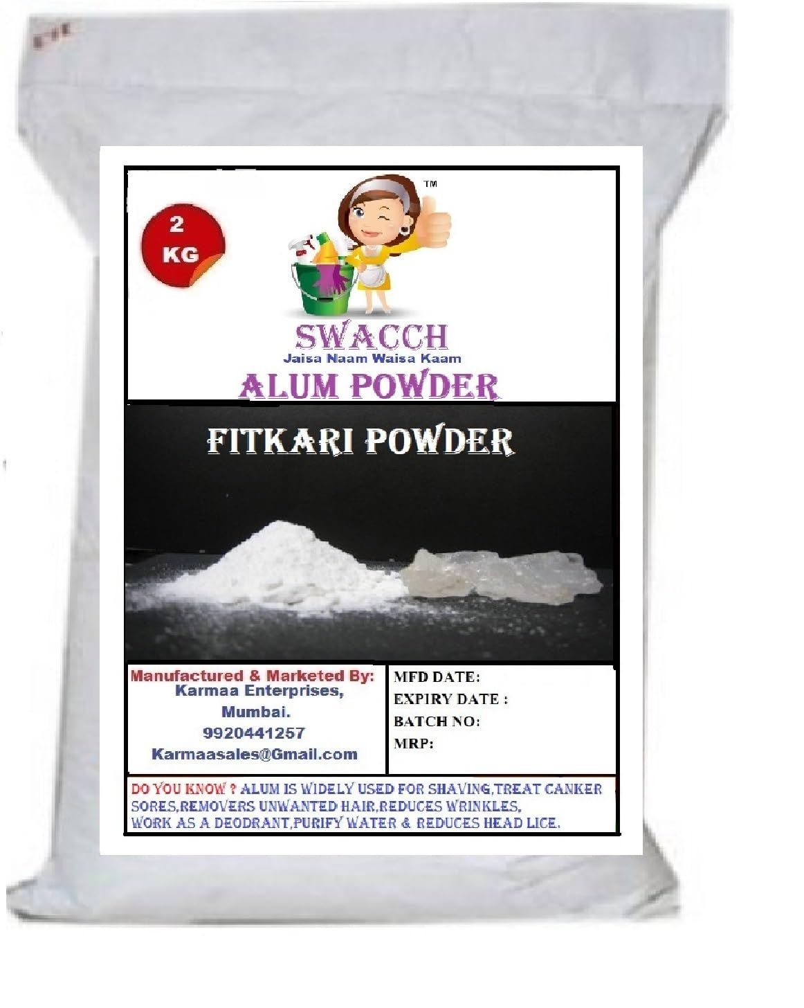 Alum Powder (Fitkari Powder) 2 KG