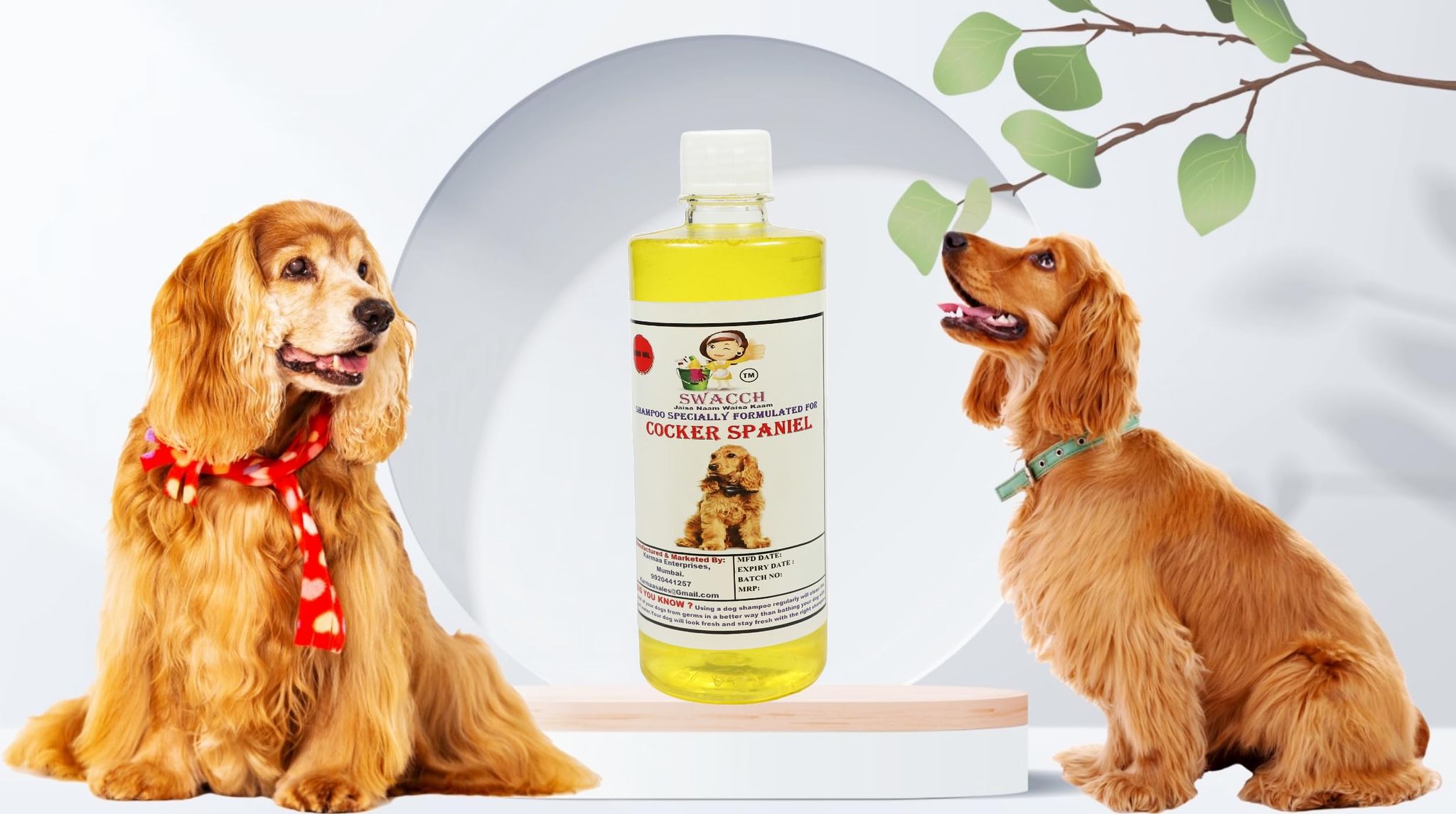 SWACCH Shampoo Specially FORMULATED for Cocker Spaniel (500ML) Lemon