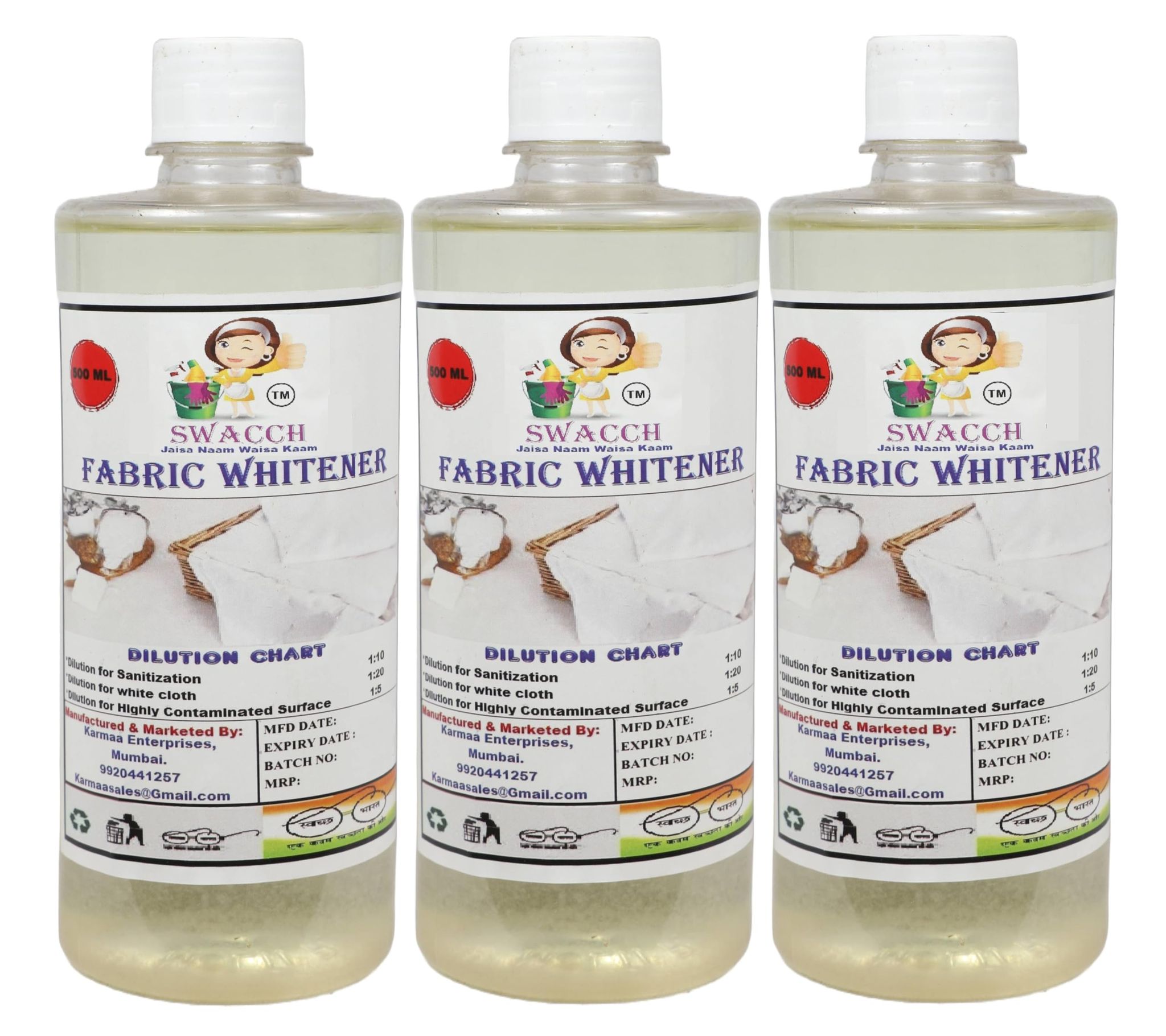 Swacch Fabric Whitener (500ml) (Pack of 3)