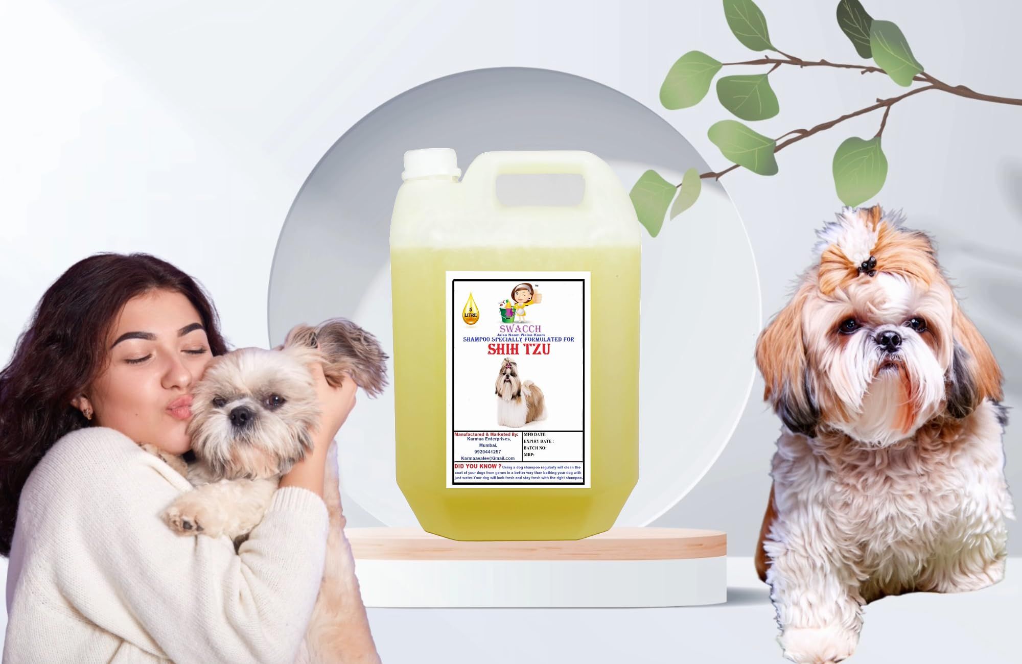 SWACCH Shampoo Specially FORMULATED for Shih TZU (5 Litre) Lemon