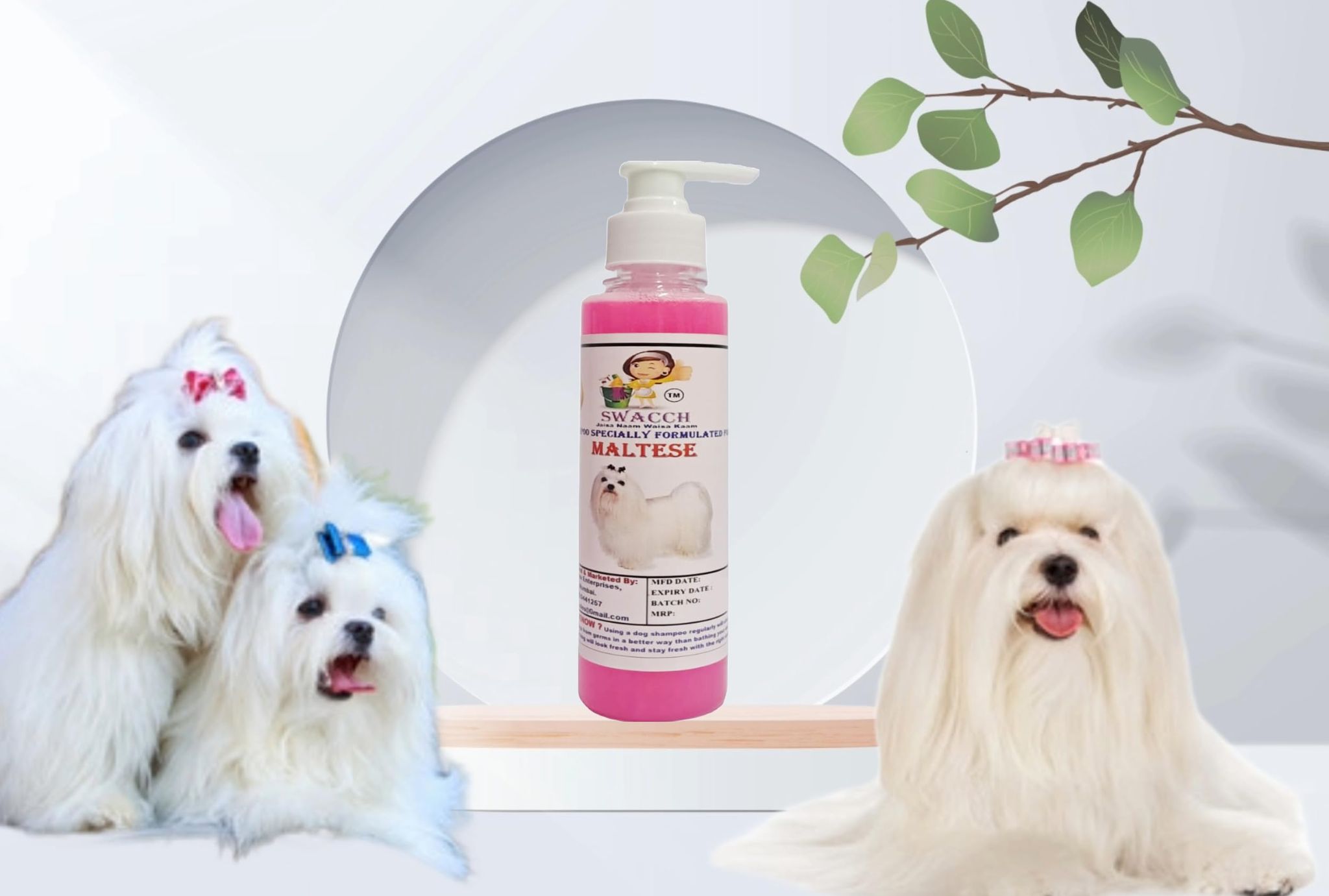 SWACCH Premium Shampoo for Maltese (200ML) Rose