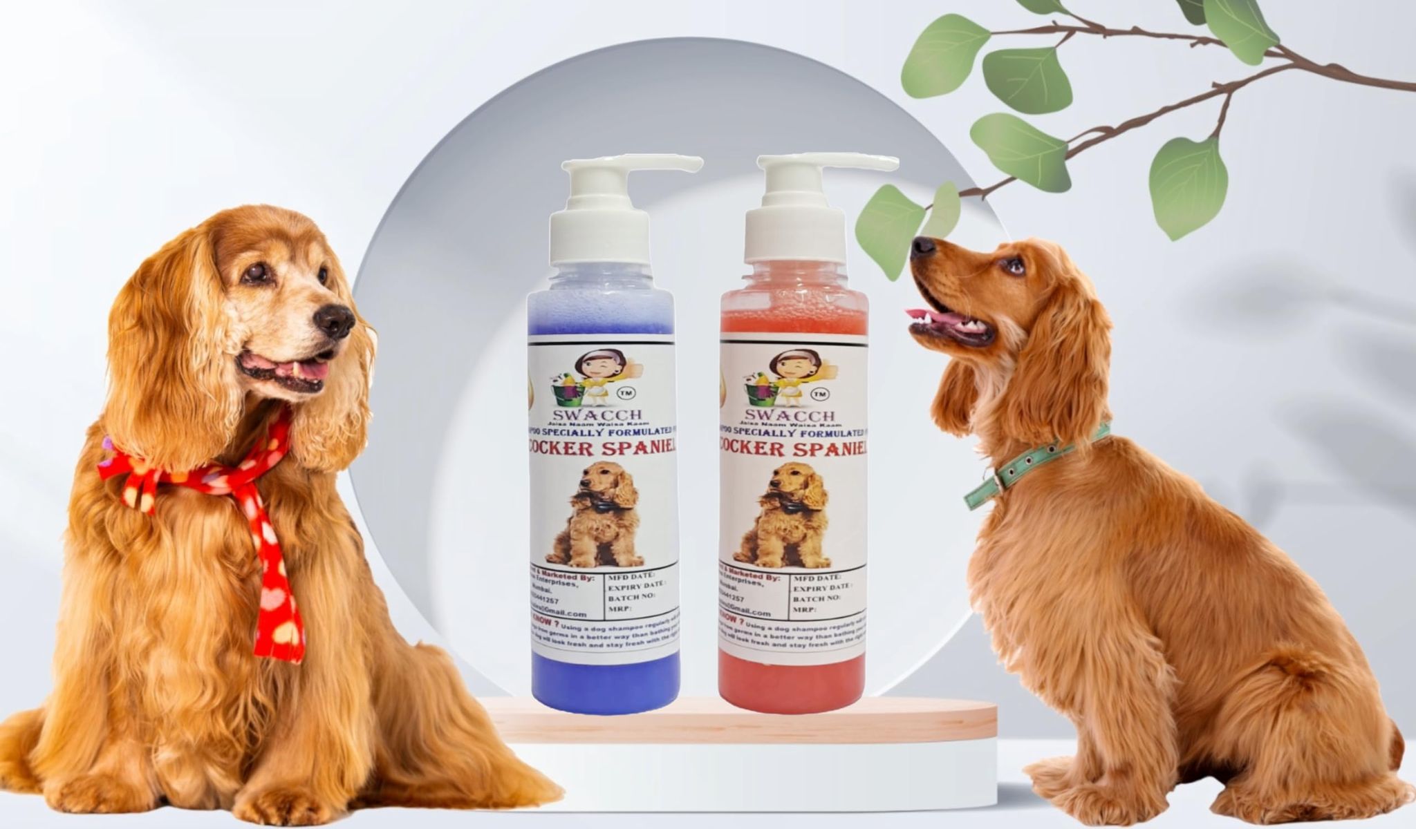 SWACCH Premium Shampoo for Cocker Spaniel (200ML) (Combo Pack of 2) Lavender & Strawberry