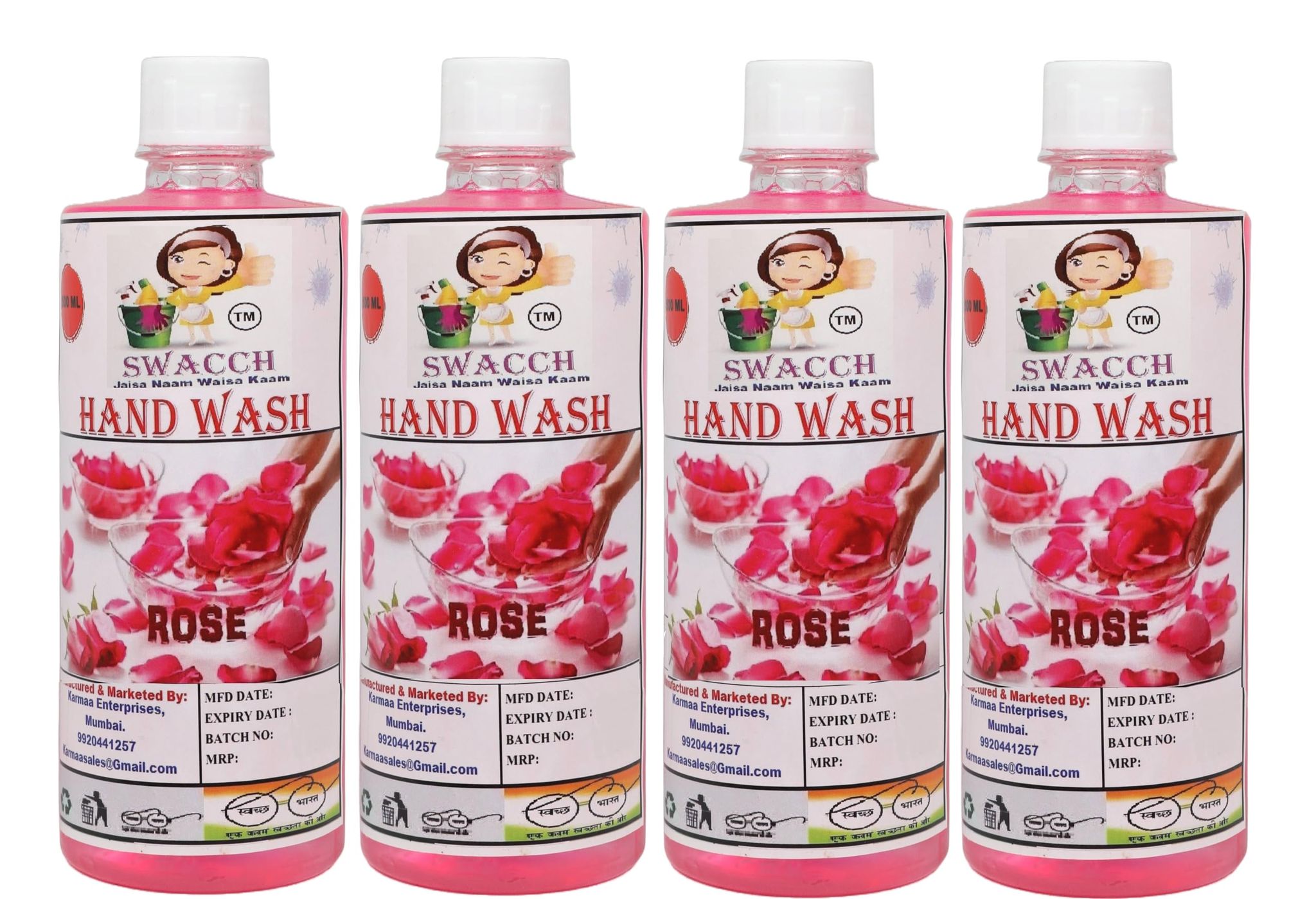 HANDWASH 500ML(PACK OF 1) (ROSE, PACK OF 4)