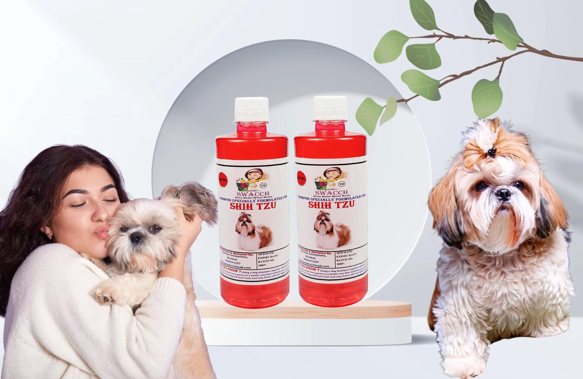 SWACCH Shampoo Specially FORMULATED for Shih TZU (500ML) (Combo Pack of 2) Jasmine