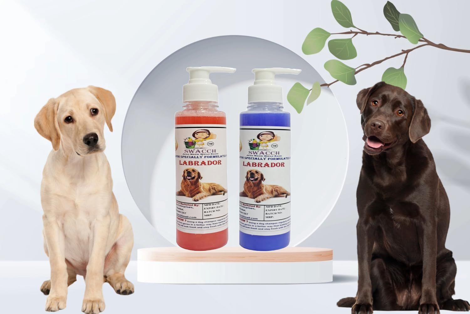 SWACCH Premium Shampoo for Labrador (200ML) (Pack of 2) Jasmine & Lavender