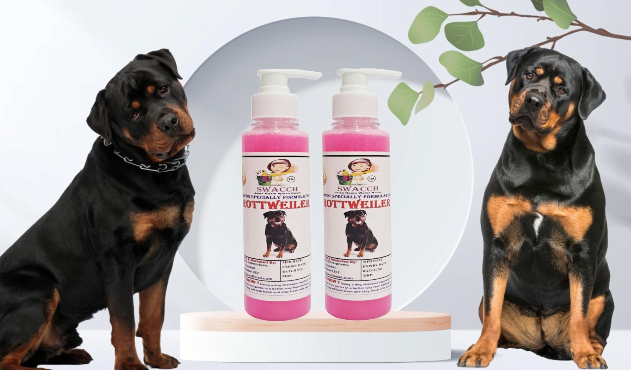 SWACCH Premium Shampoo for Rottweiler (200ML) (Pack of 2) Rose