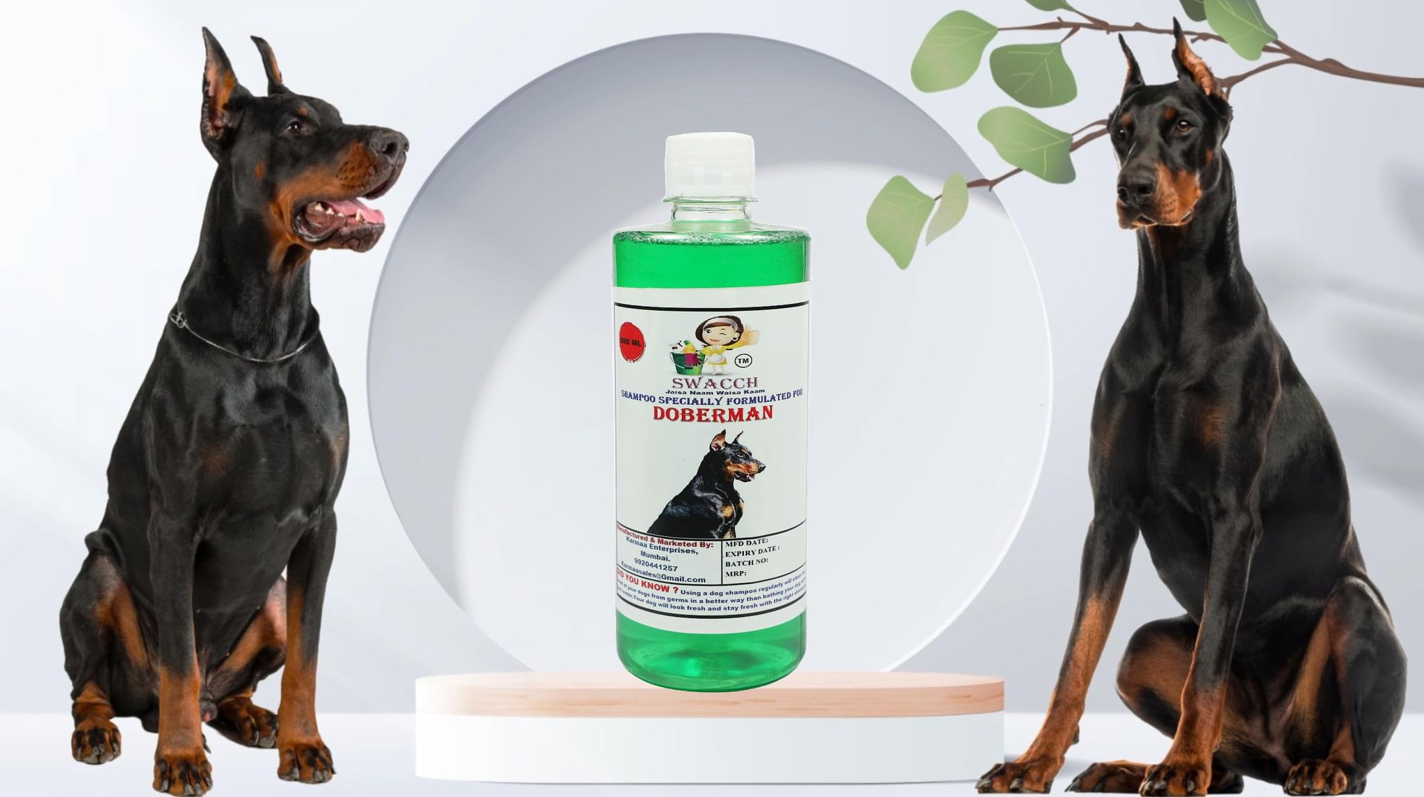 Swacch Shampoo Specially Formulated for Doberman (500ml) Neem Alovera