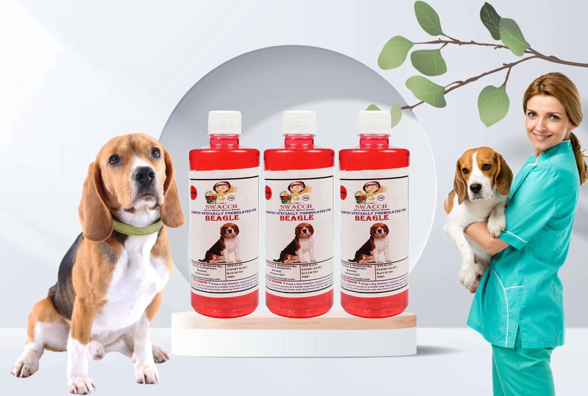 Swacch Shampoo Specially Formulated for Beagle (500ml) (Pack of 3) Jasmine