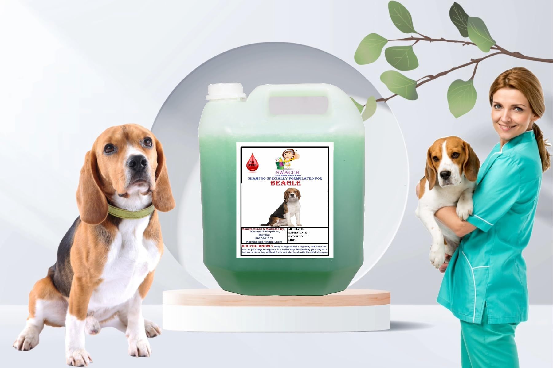 Swacch Shampoo Specially Formulated for Beagle (10 Litre) Neem Alovera