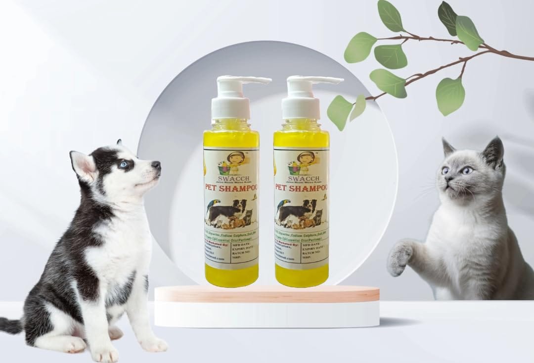 SWACCH Premium Shampoo for PET Shampoo (200ML) (Pack of 2) Lemon
