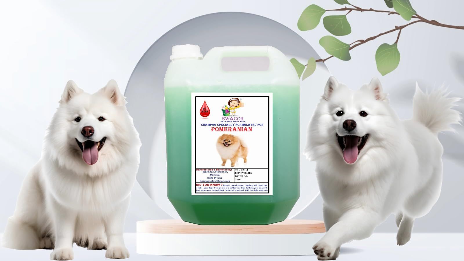 Swacch Shampoo Specially Formulated for Pomeranian (10 Litre) Neem Alovera