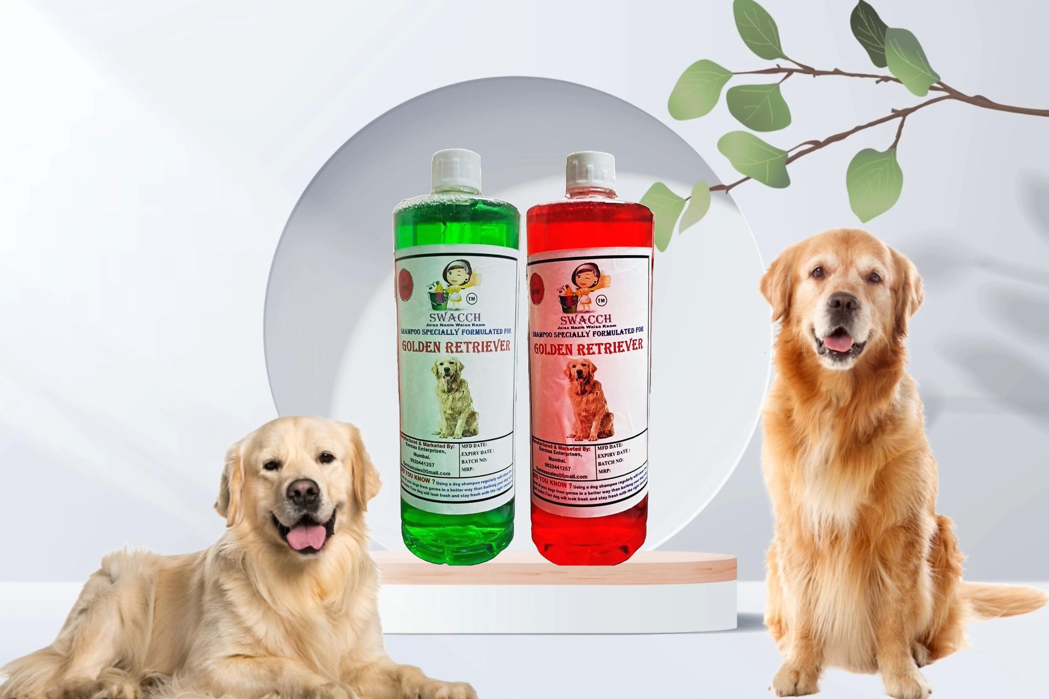 SWACCH Shampoo Specially FORMULATED for Golden Retriever (1 Litre) (Combo Pack of 2) NEEM ALOVERA & Jasmine
