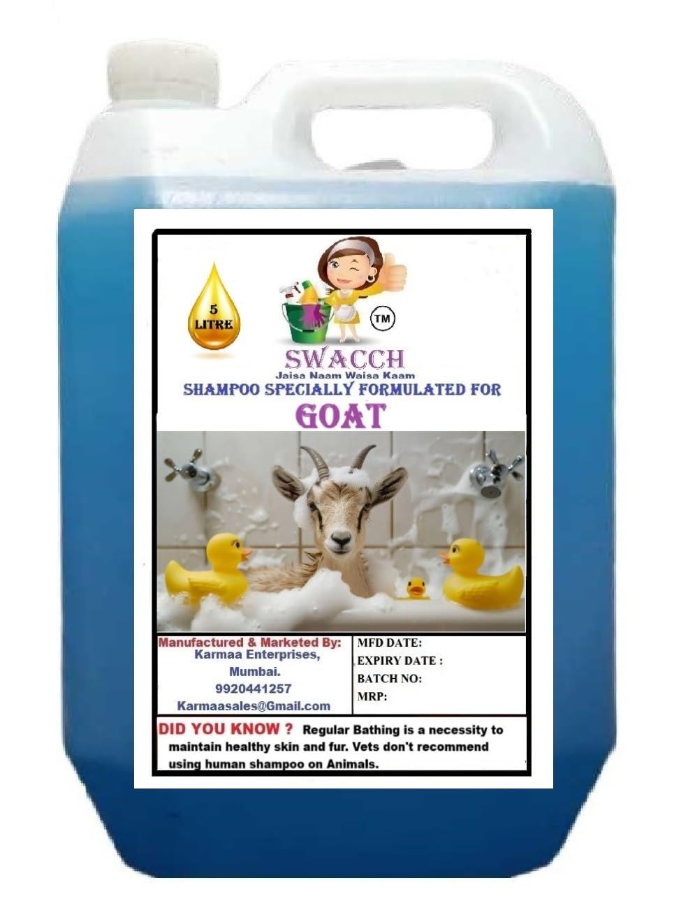 Swacch Shampoo Specially Formulated for Goat (5 Litre) Lavender