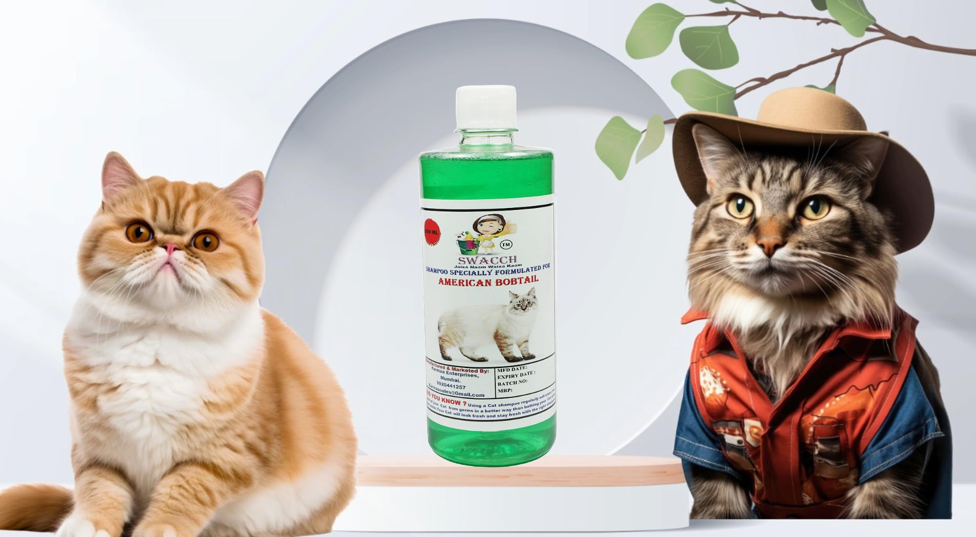 Swacch Shampoo Specially Formulated for American Bobtail (500ML) Neem Alovera