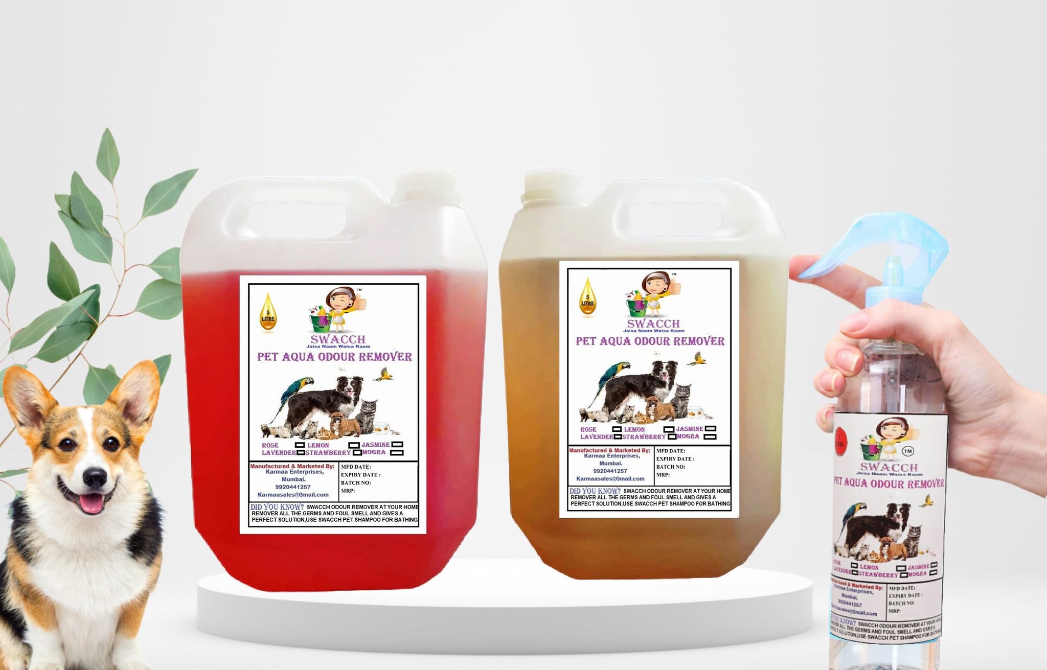PET Aqua Odour Remover Combo 5 Litre (Pack of 2) (Strawberry Lavender)