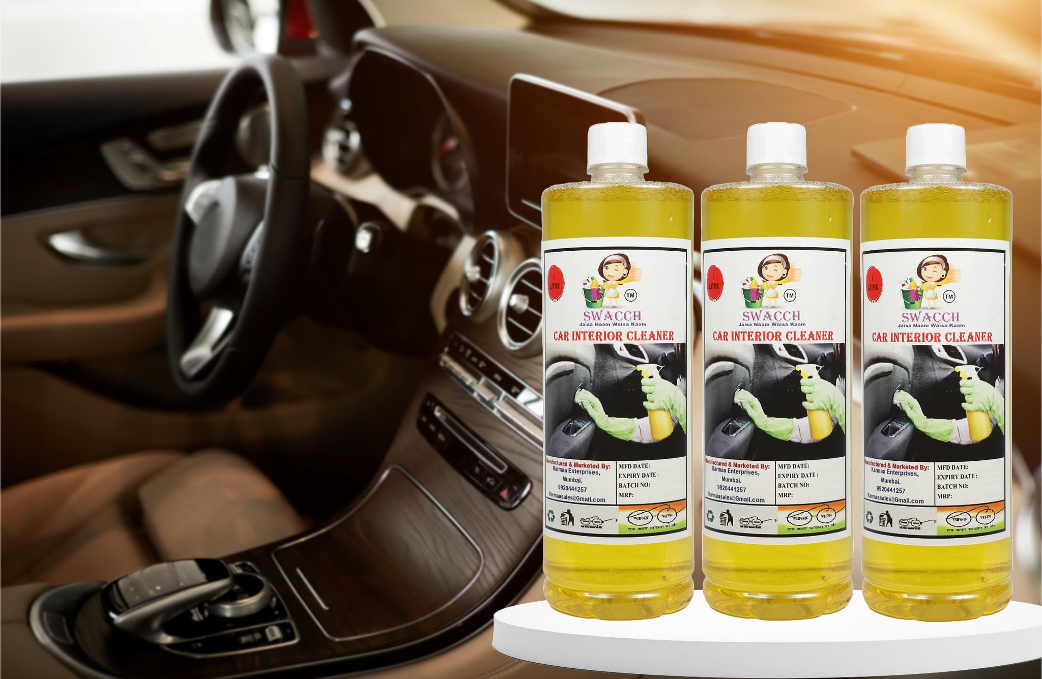 Swacch Car Interior Cleaner (1 Litre) (Pack of 3)