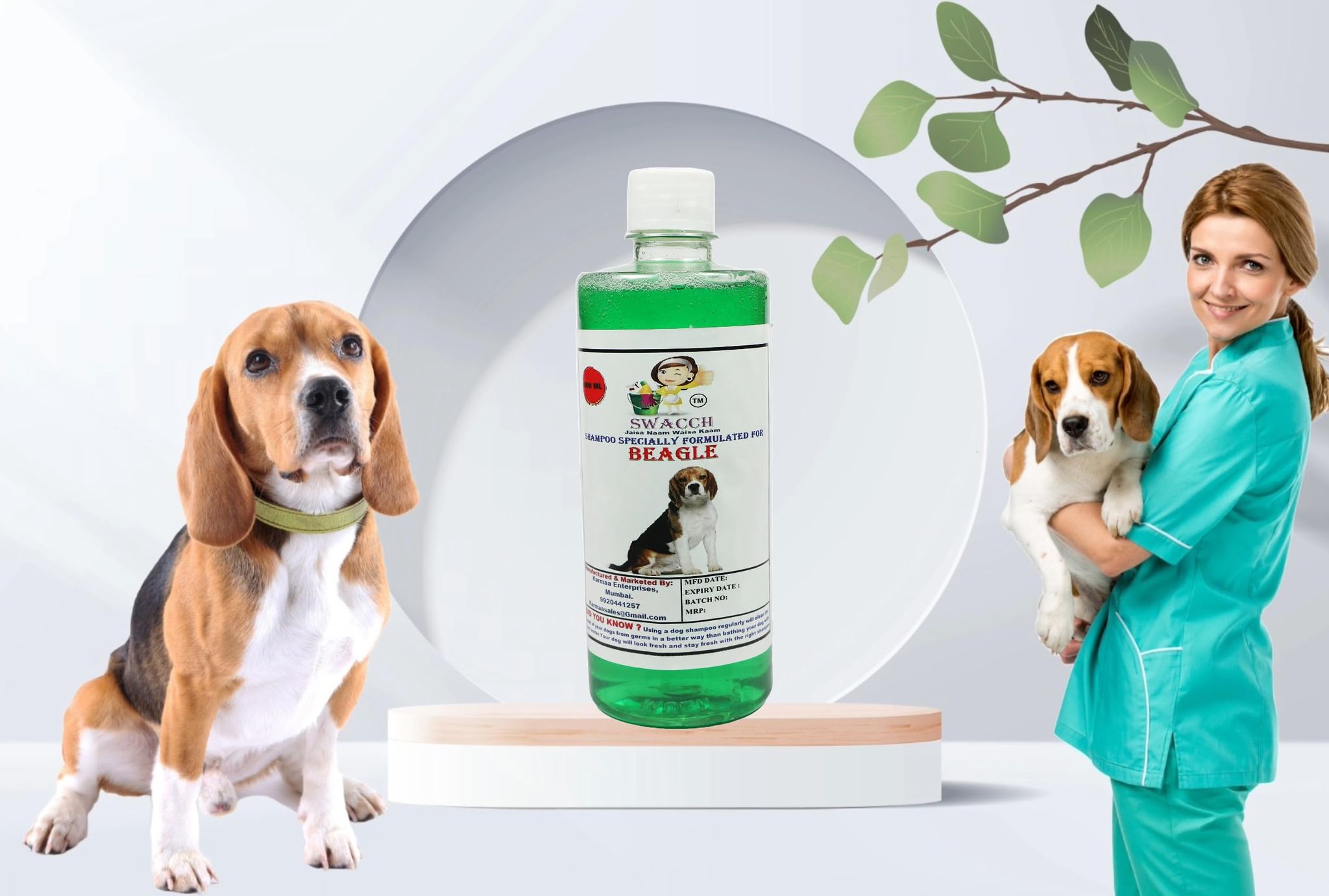 Swacch Shampoo Specially Formulated for Beagle (500ml) Neem Alovera