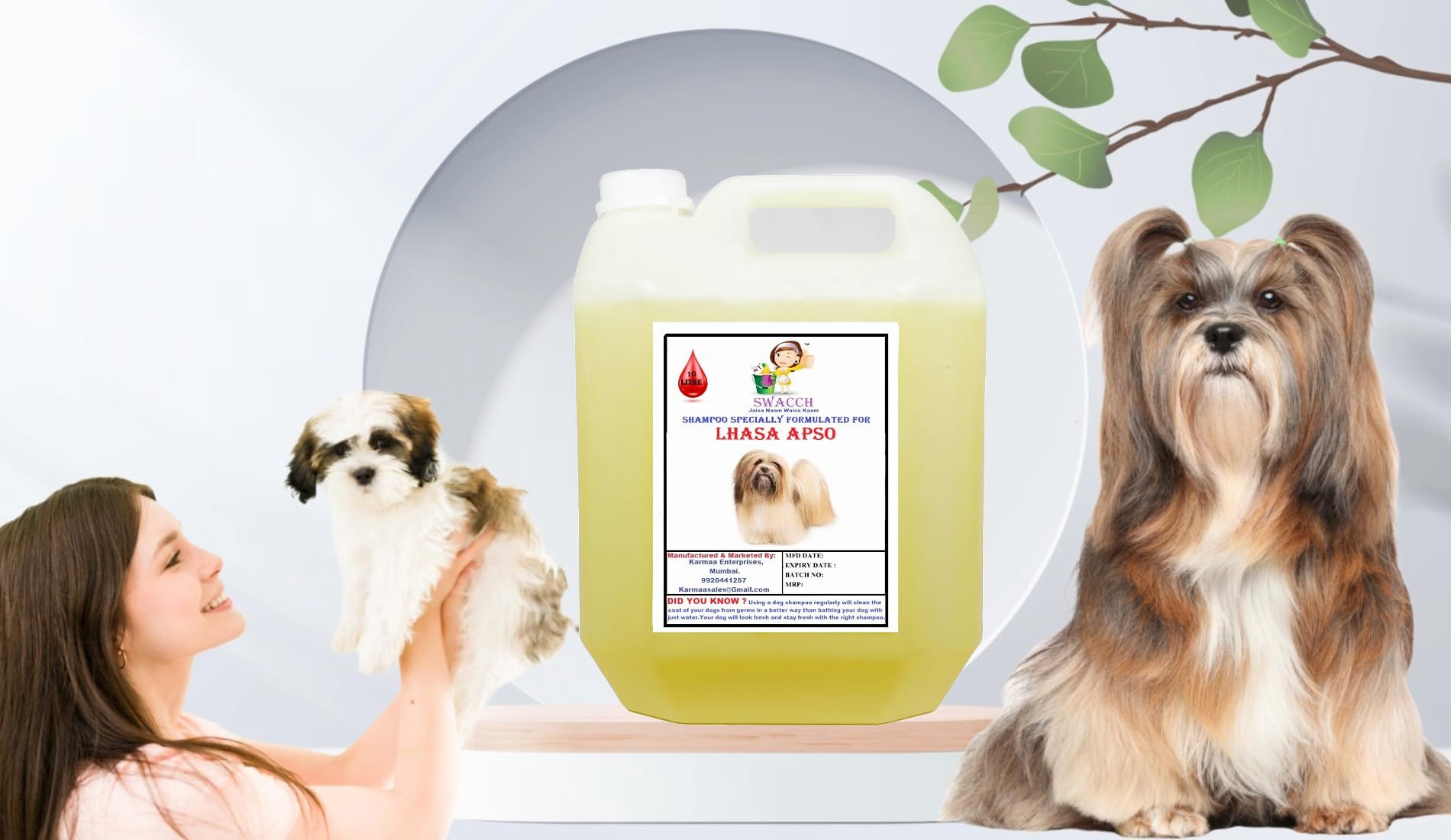 SWACCH Shampoo Specially FORMULATED for Lhasa APSO (10 Litre) Lemon