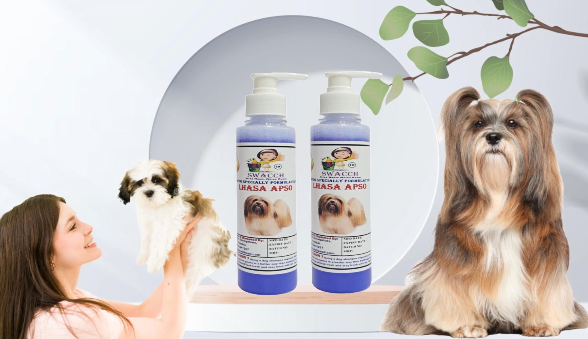 SWACCH Premium Shampoo for Lhasa APSO (200ML) (Pack of 2) Lavender
